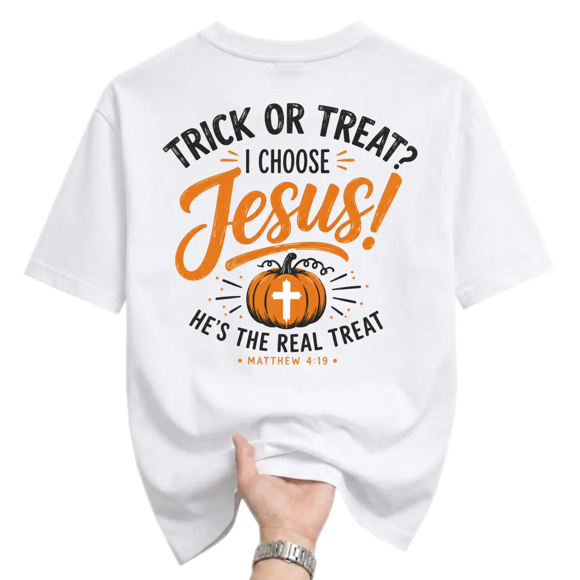 Graphic Tee Unisex Religious Fall Pumpkin Shirt Christian Faith Holiday Apparel Comfortable Everyday Crew Neck Clothing