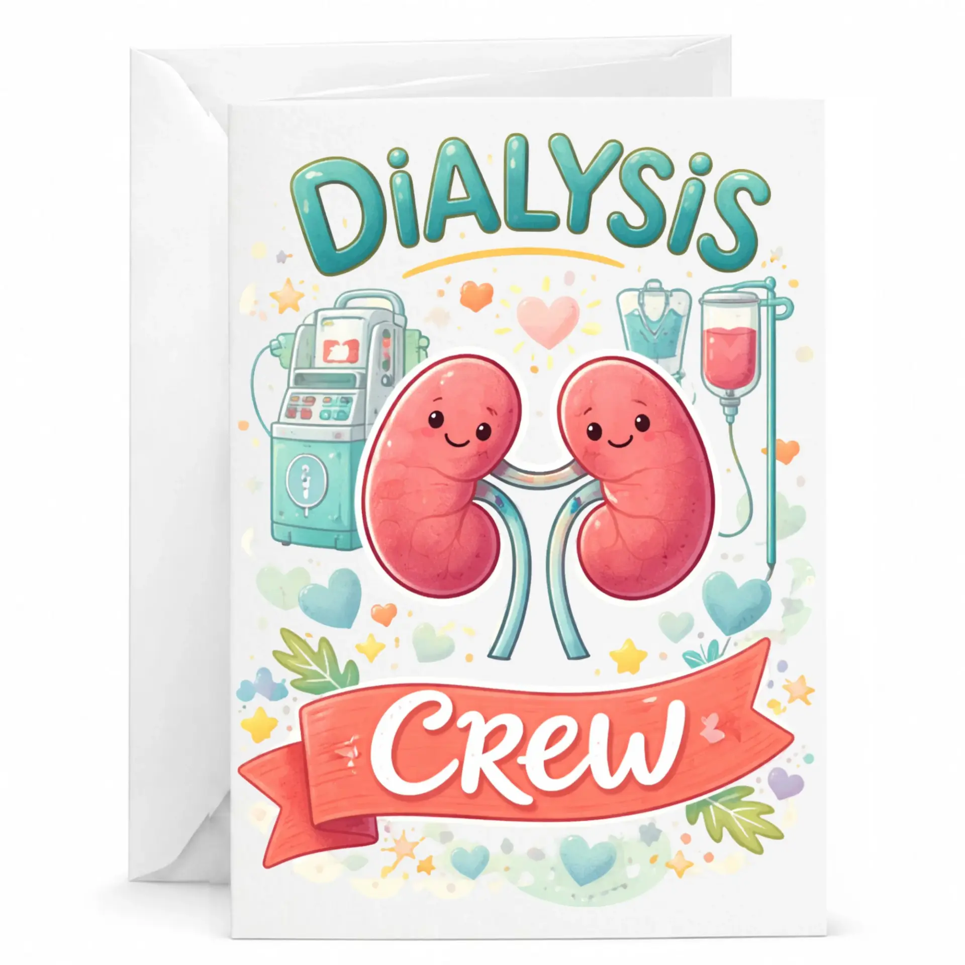 Greeting Card Dialysis Crew Funny Medical Appreciation Note for Renal Health Warriors and Kidney Care Support