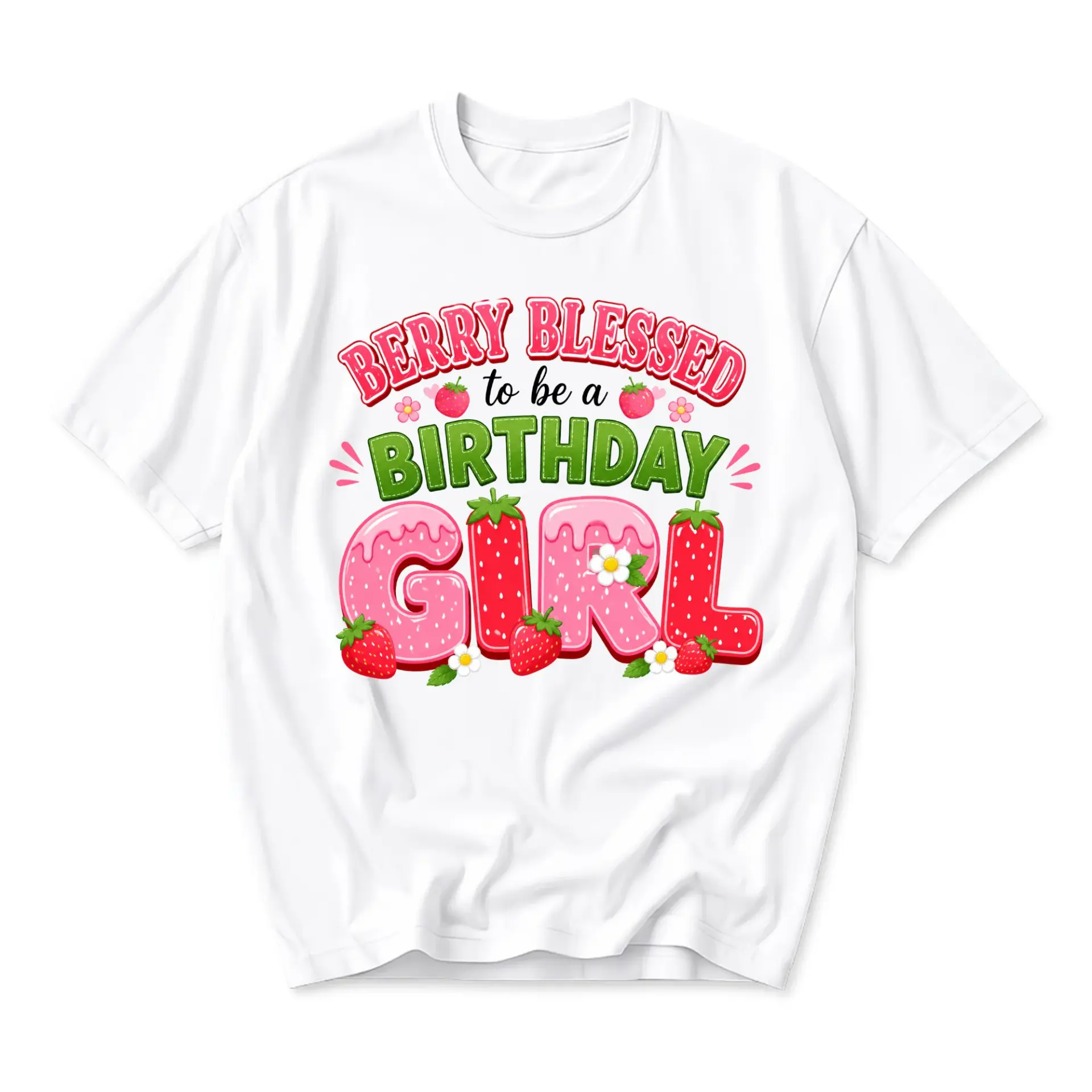 Graphic Tee Berry Blessed to Be a Birthday Girl Shirt Cute Fruit Design