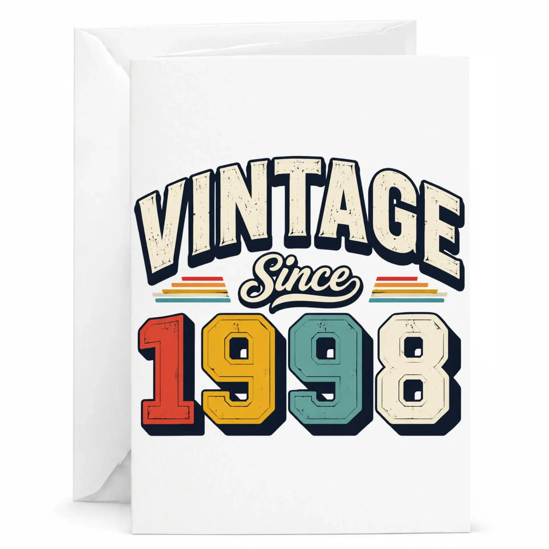 Birthday Card Vintage Since 1998 Retro Themed Greeting Card for Milestone Celebration 5x7 Inches