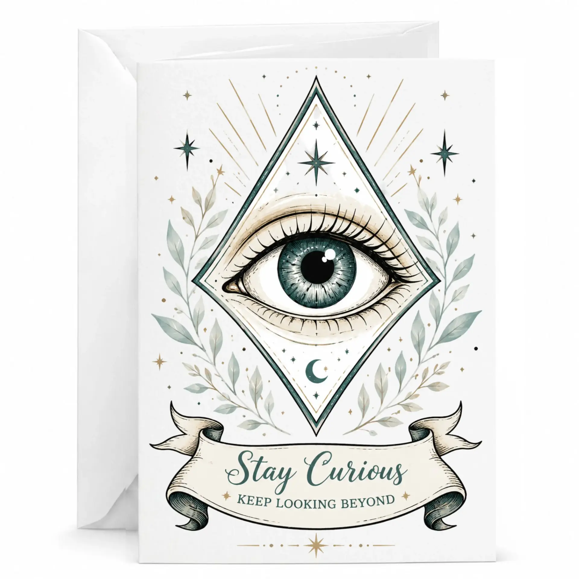 Greeting Card with Design and Stay Sentiment for Thoughtful Inspirational Messages