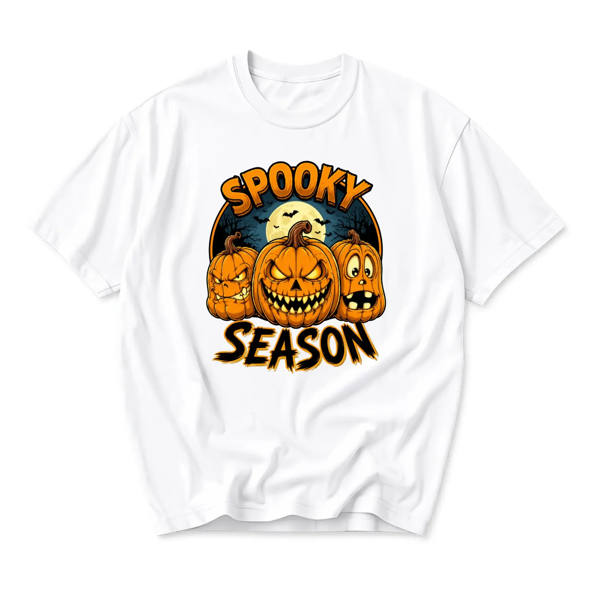 Funny Shirt Spooky Season Graphic Tee Unisex Crew Neck Halloween Apparel for Casual Daily Wear and Festive Outfits
