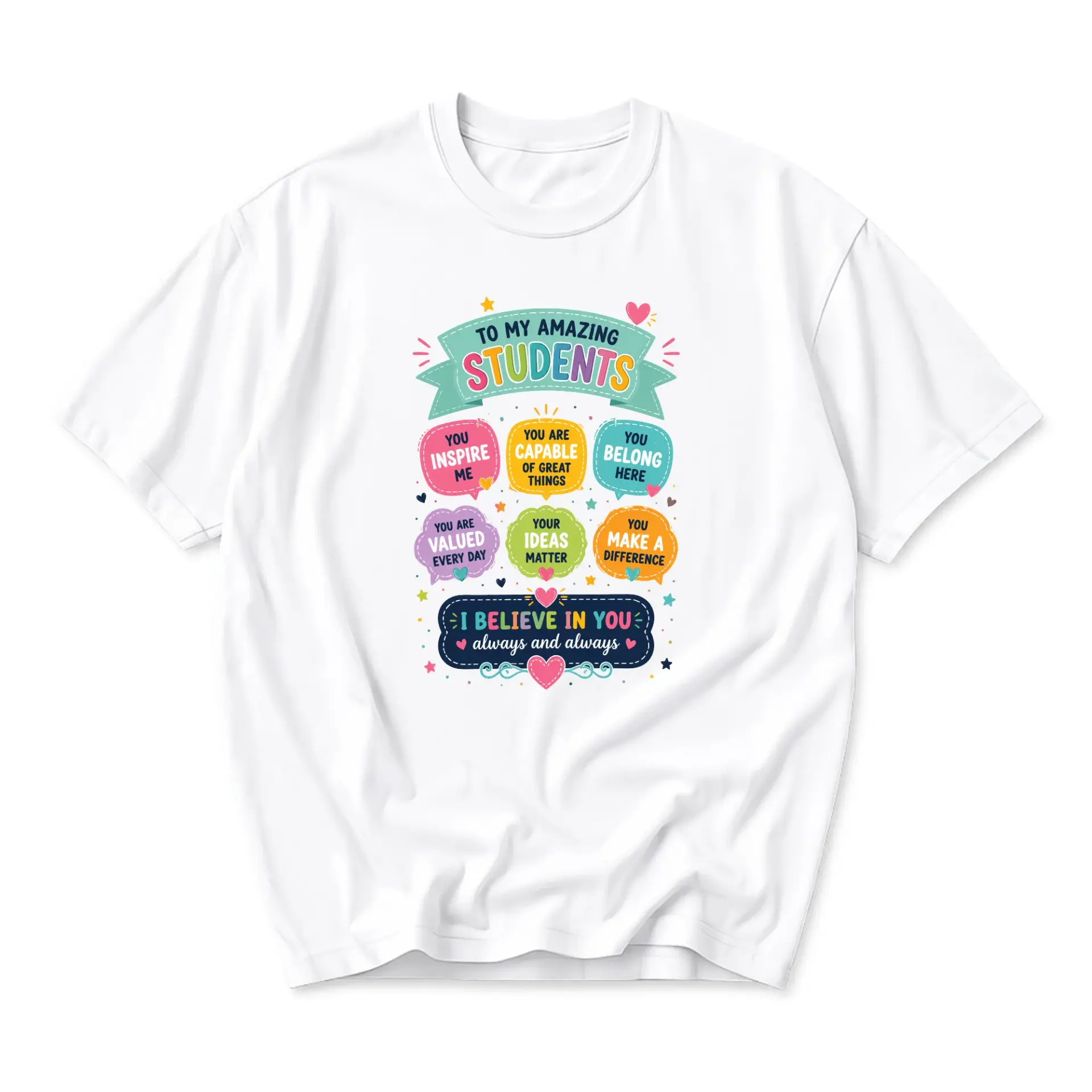 Funny Shirt to My Amazing Students Inspirational Graphic Tee Unisex Cotton Blend Casual Crew Neck Short Sleeve Top