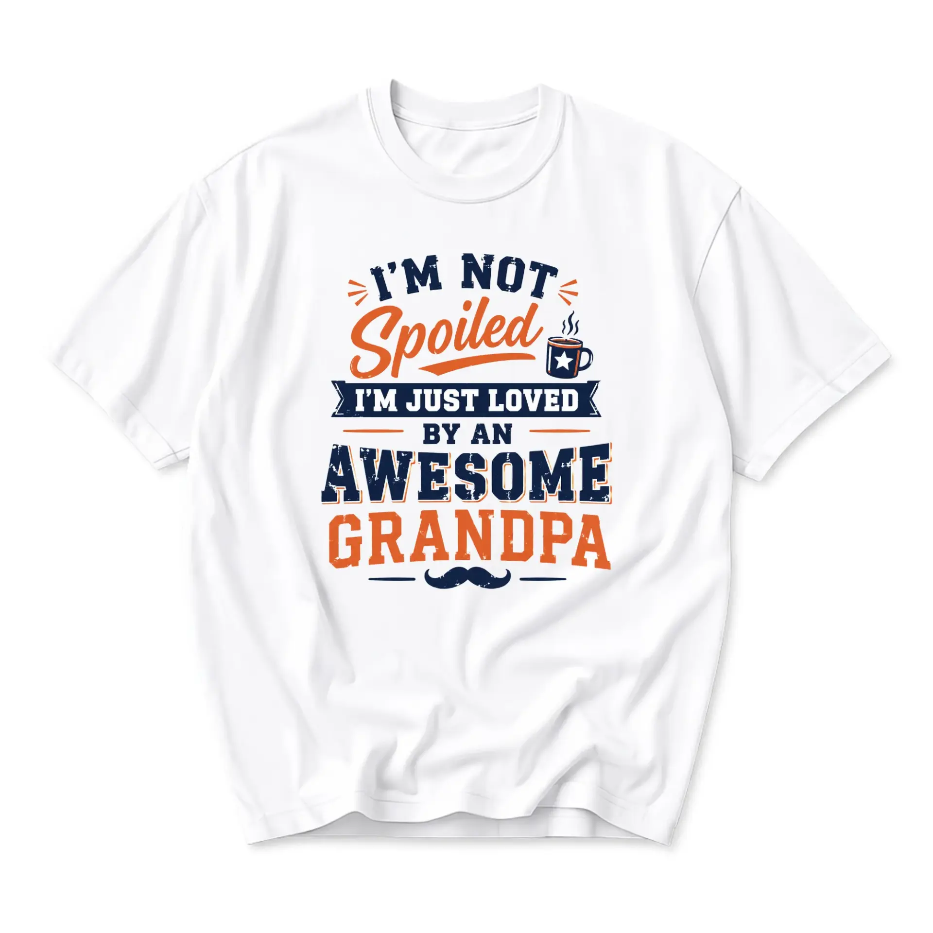 Funny Shirt I Am Not Spoiled I Am Just Loved by an Awesome Grandpa Graphic Tee Unisex Crew Neck Casual Everyday Top