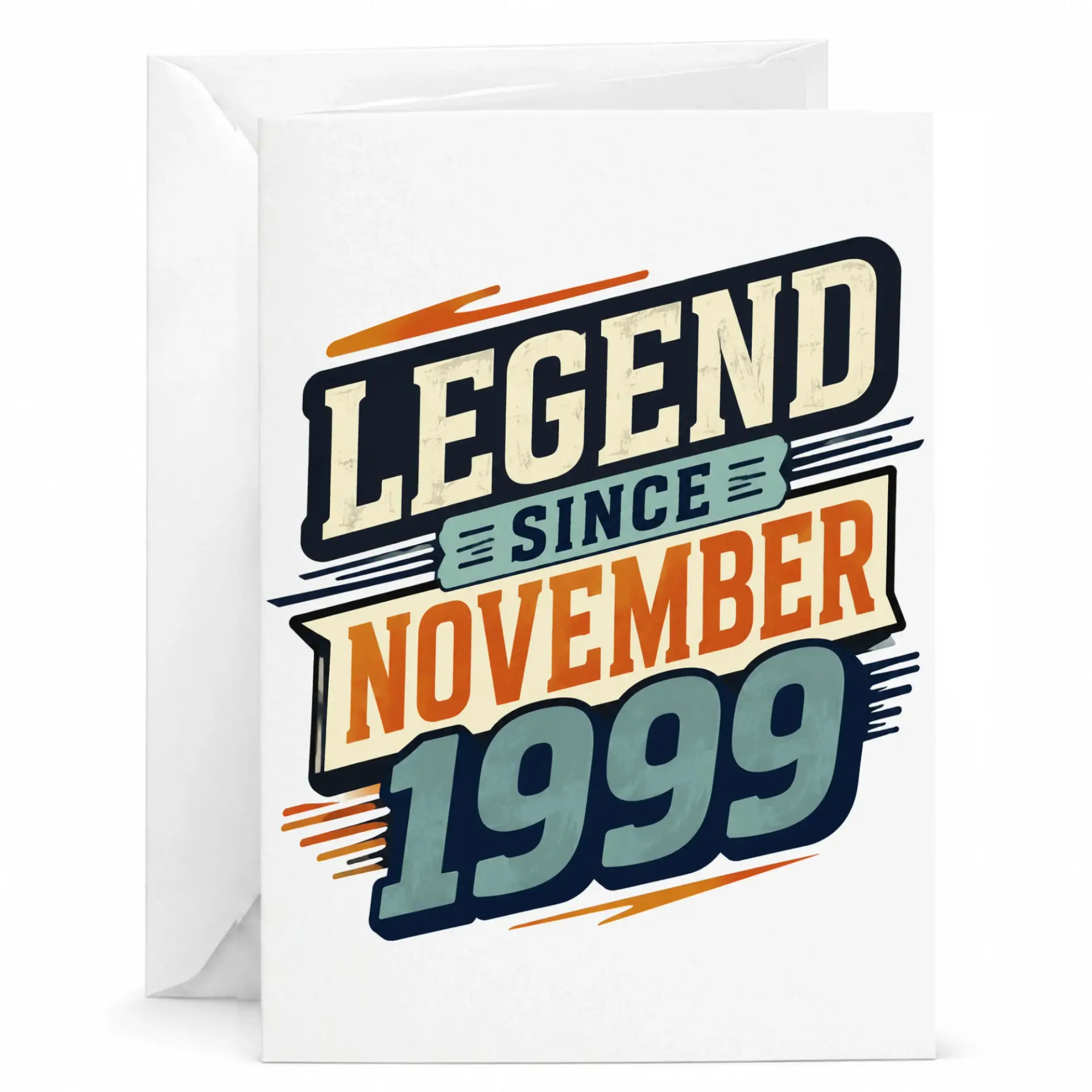 Birthday Card Legend Since November 1999 Vintage Retro Style Greeting Card for Special Milestone Birthdays Anniversary