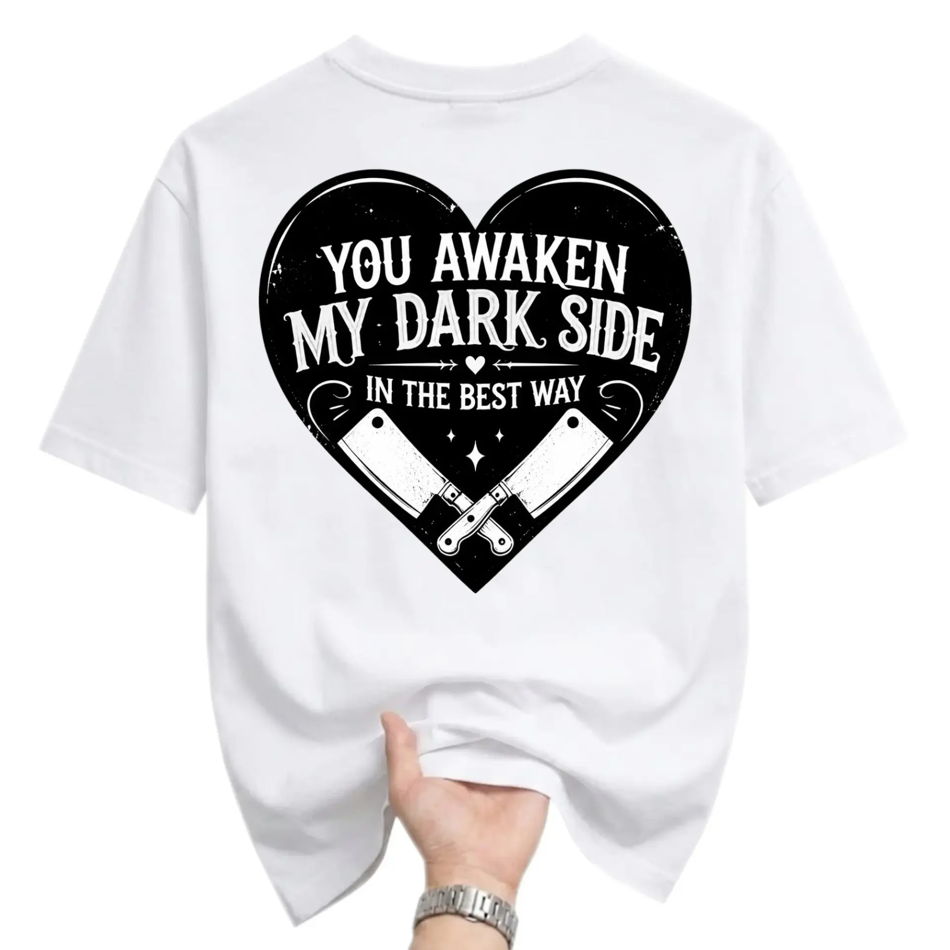 Funny Shirt You Awaken My Dark Side Unisex Graphic Tee Casual Short Sleeve Cotton Blend Crew Neck Apparel White