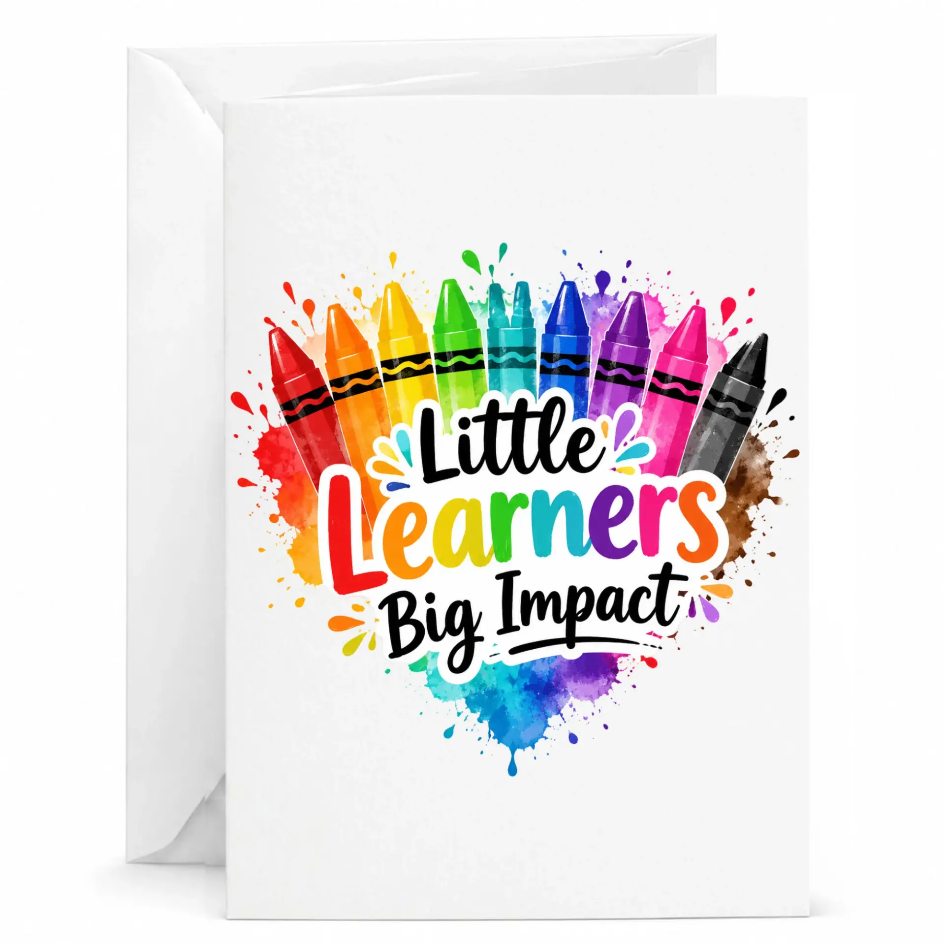 Card Greeting Colorful Crayon Art Design for Appreciation and Encouragement