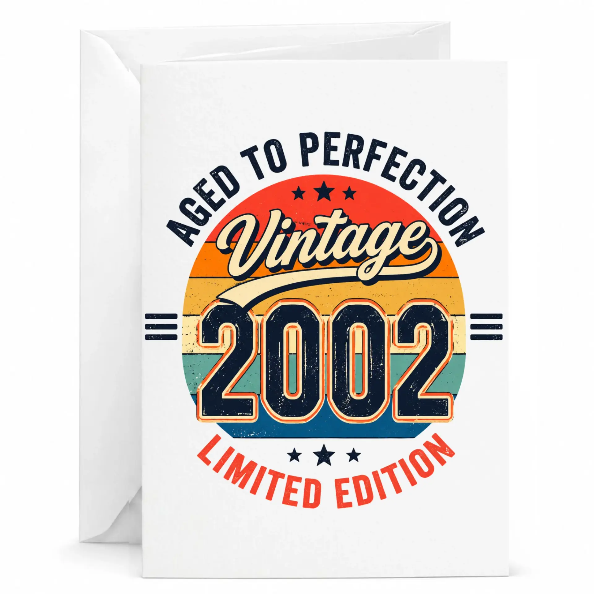 Birthday Card Aged to Perfection Vintage 2002 Limited Edition Retro Style Greeting Card for Milestone Celebrations