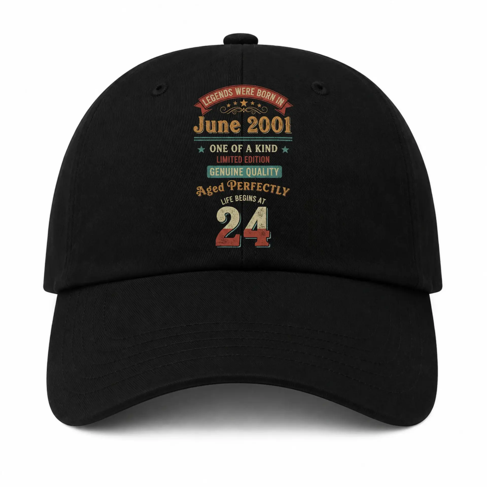 Baseball Cap Legends Born in June 2001 Aged to Perfection Vintage Style