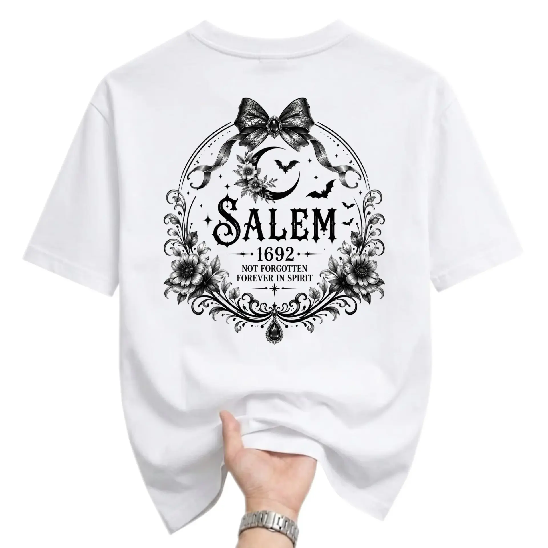 Graphic Tee Salem 1692 Not Forgotten Forever in Spirit Vintage Aesthetic Unisex Crew Neck Short Sleeve Cotton Shirt
