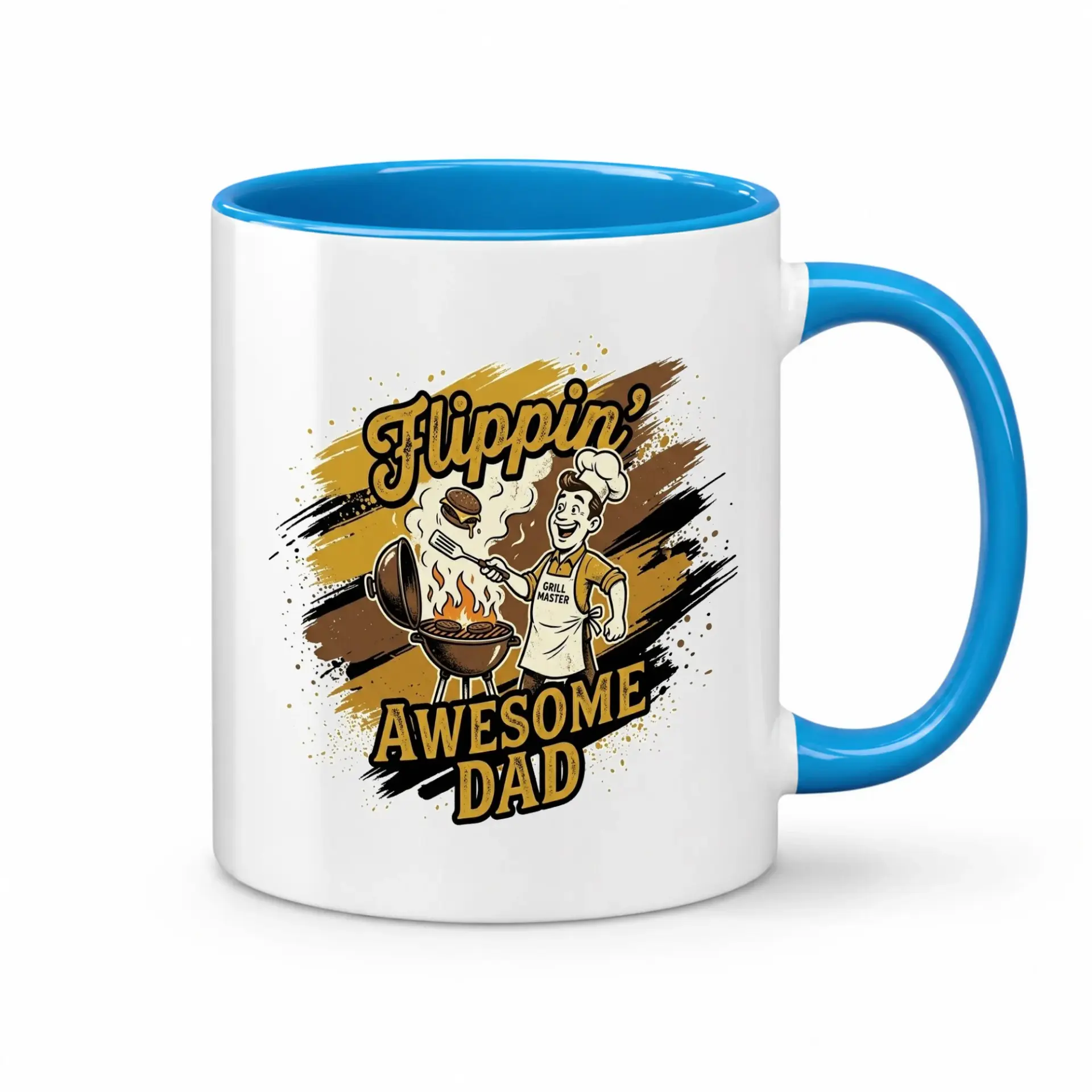 Funny Coffee Mug Flippin Awesome Dad Ceramic Cup for Barbecue Enthusiasts and Home Kitchen Drinkware