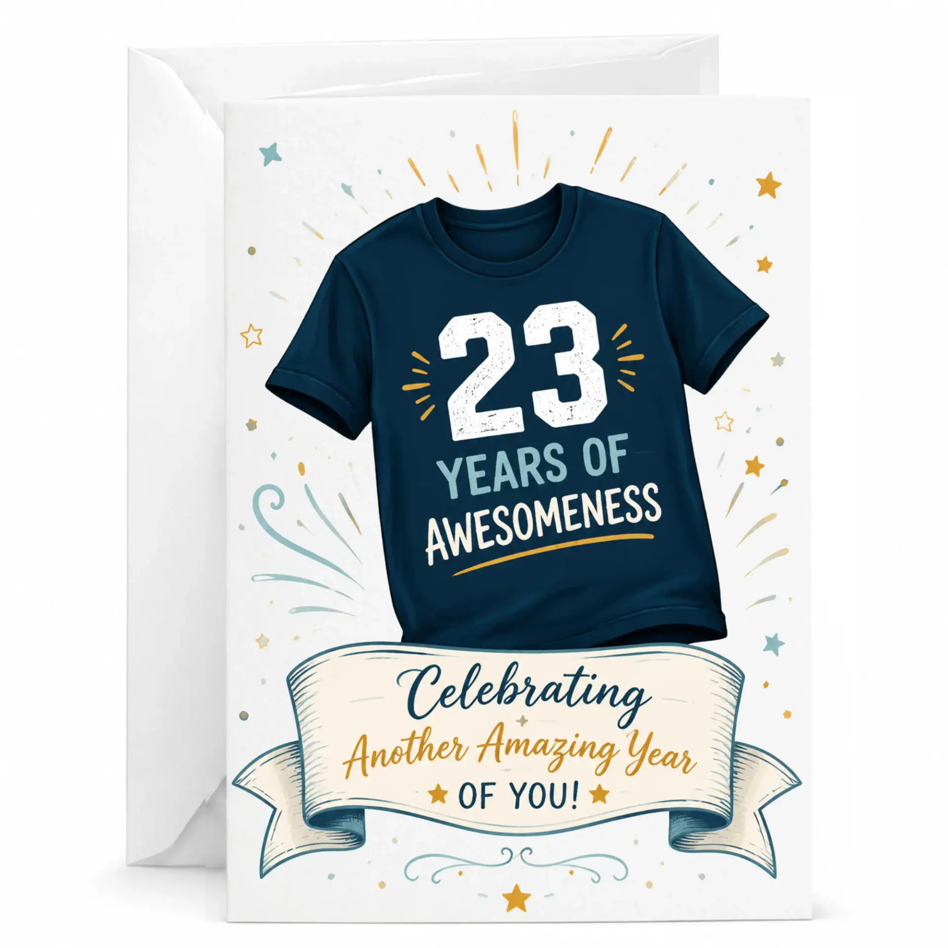 Birthday Card 23 Years of Awesomeness Greeting Card with Matching Envelope for Twenty Third Birthday Celebration