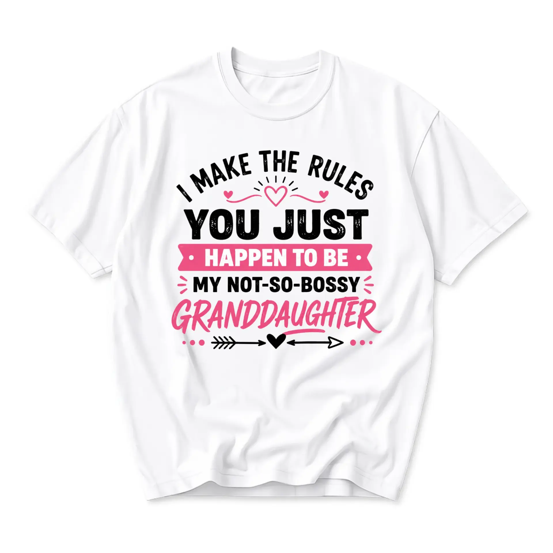 Funny Shirt I Make the Rules Granddaughter Graphic Tee Unisex Casual Crew Neck Comfortable Cotton Blend Everyday Top
