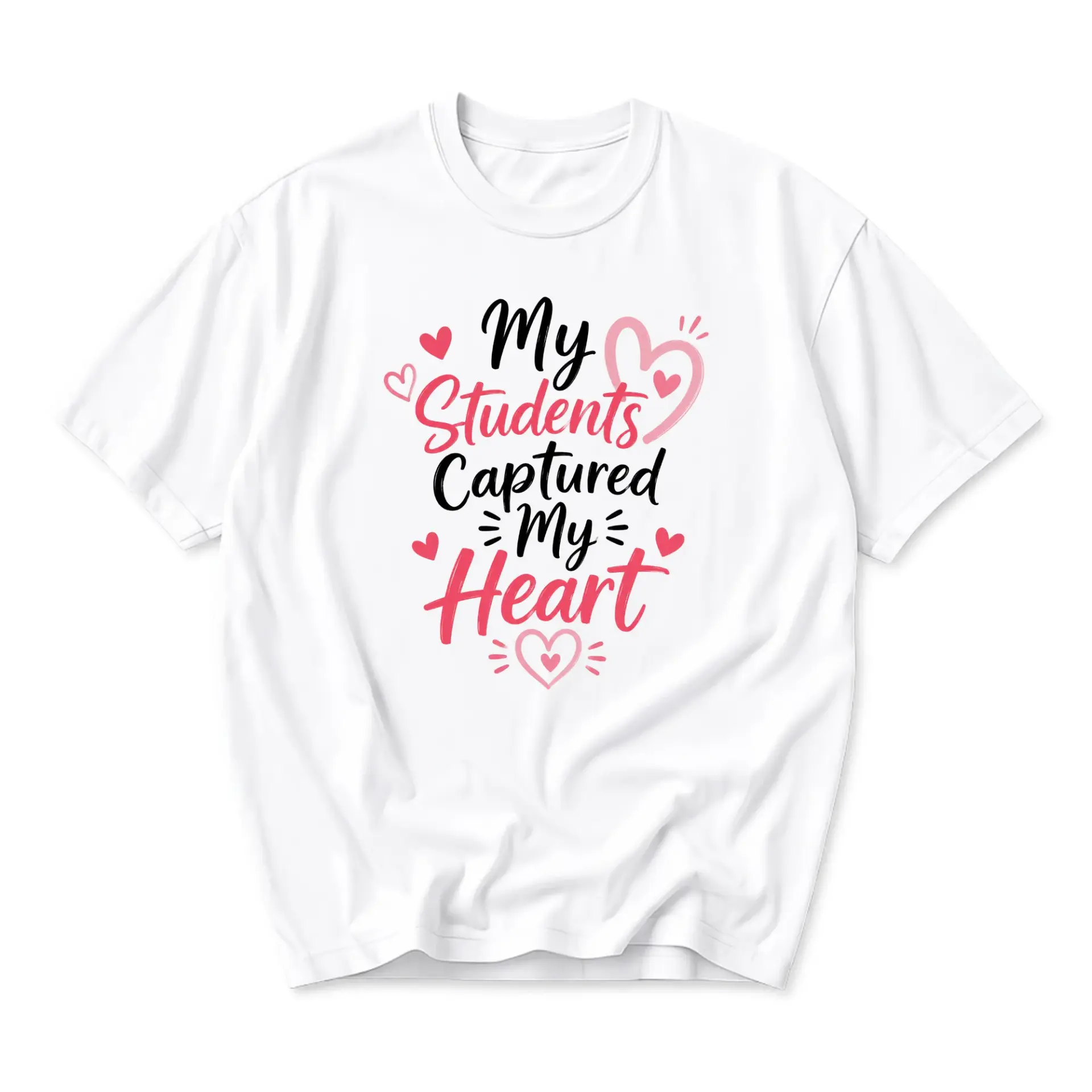 Funny Shirt My Students Captured My Heart Graphic Tee Unisex Casual Apparel for Everyday Teacher Appreciation Gift