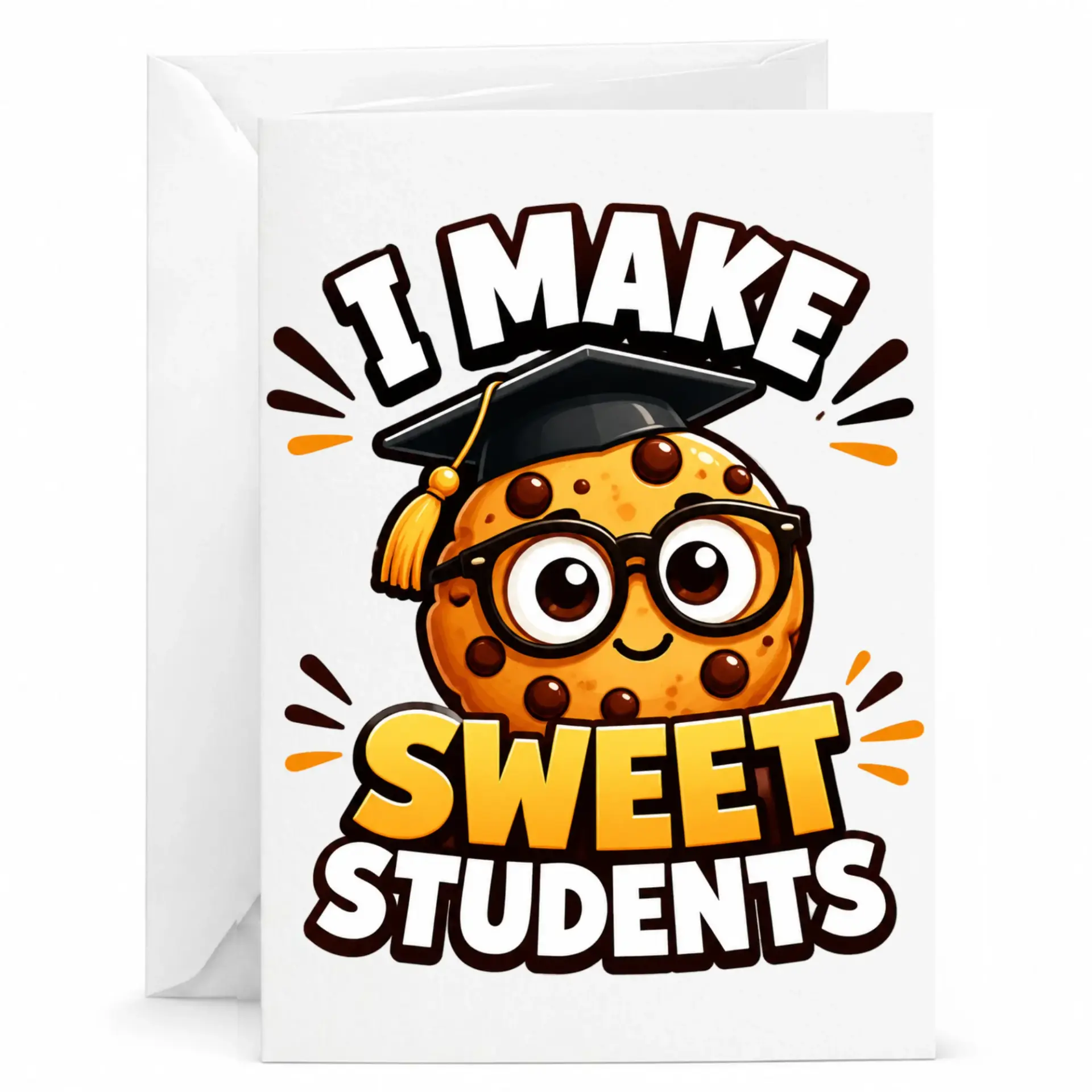 Funny Graduation Greeting Card I Make Sweet Students Pun Cookie Design for Professional Educators and Academic Staff