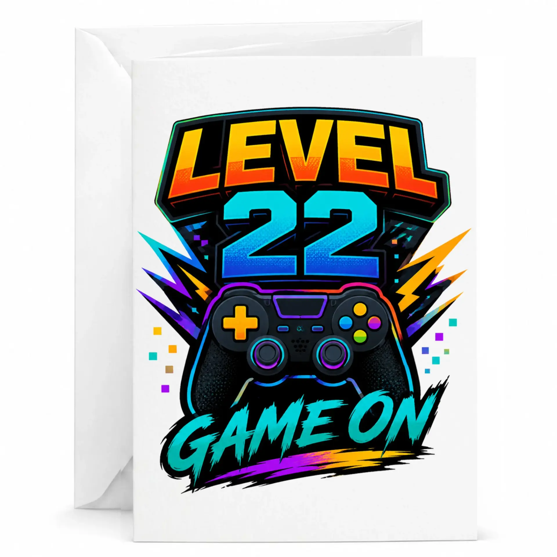 Birthday Card Level 22 Game on Video Game Themed Greeting Card for Twenty Second Birthday Milestone Celebration