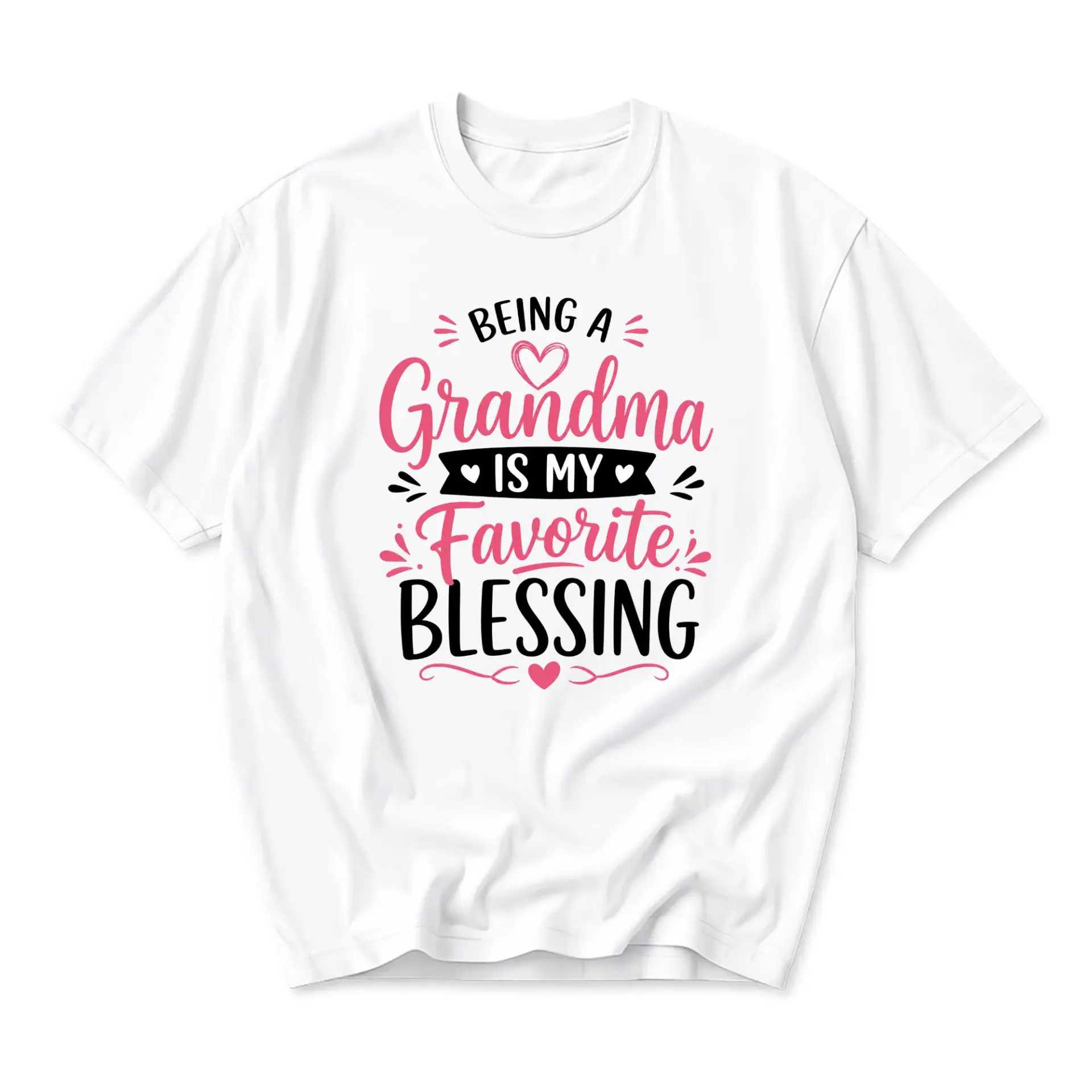 T-shirt Being a Grandma Is My Favorite Blessing Graphic Tee Casual Everyday Crew Neck Short Sleeve Cotton Blend Top