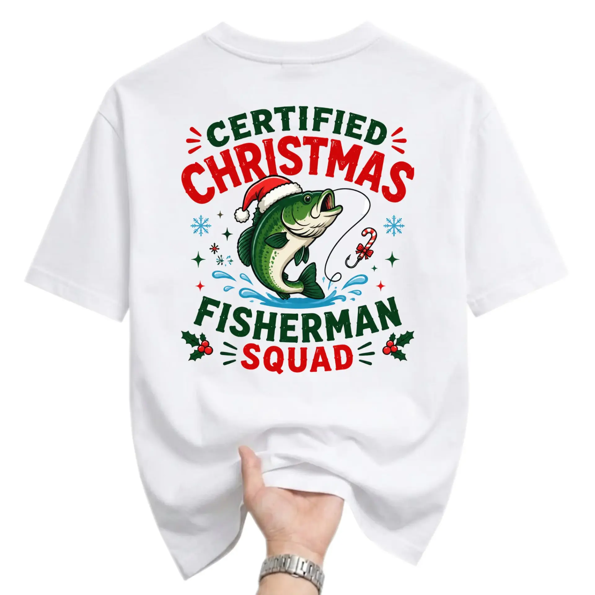 Funny Shirt Certified Christmas Fisherman Squad Graphic Tee Unisex Casual