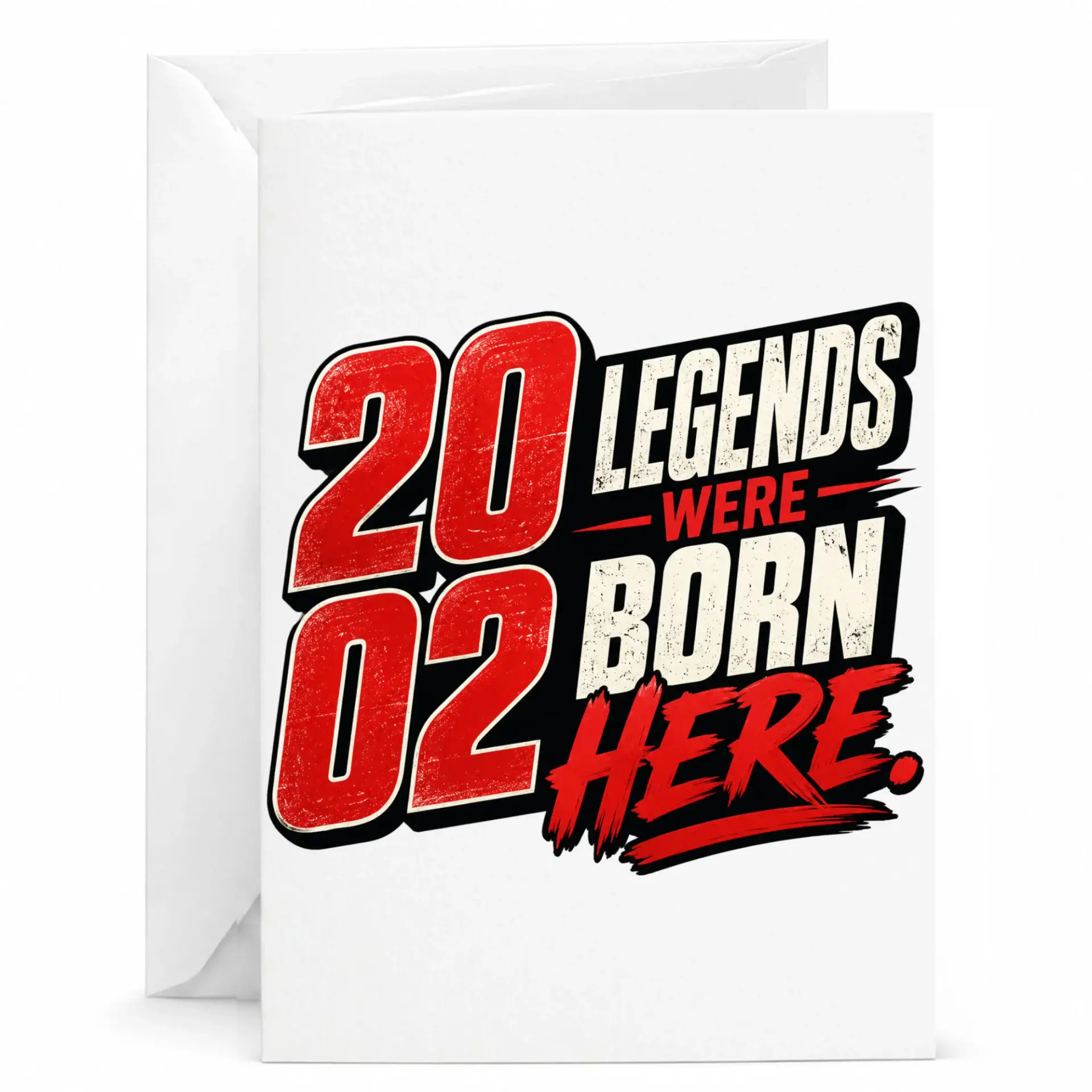 Birthday Card Legends Were Born Here 2002 Vintage Style Greeting Card for Milestone Year Anniversary Celebration