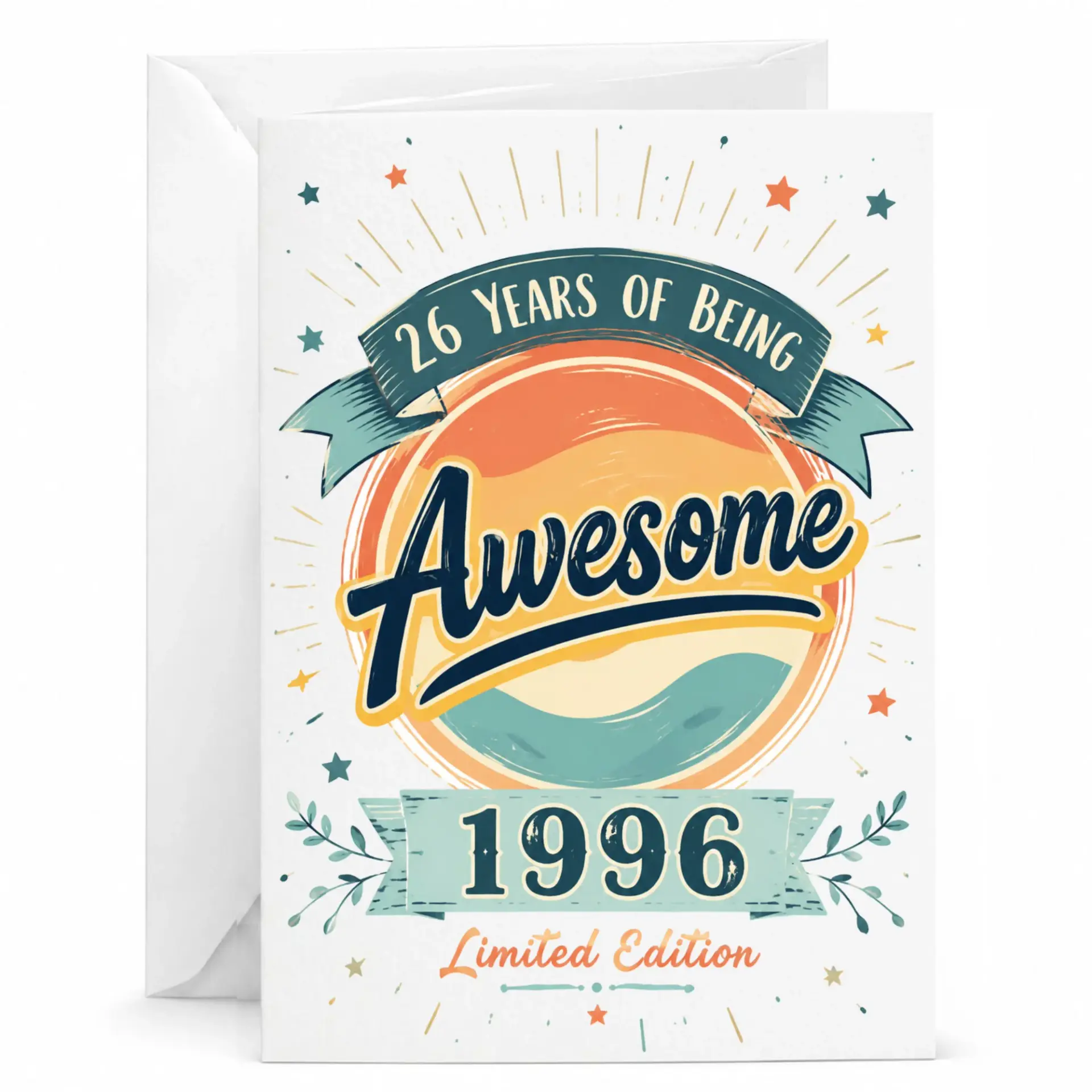Greeting Card 26 Years of Being Awesome 1996 Limited Edition Vintage Birthday Card for Milestone Celebration