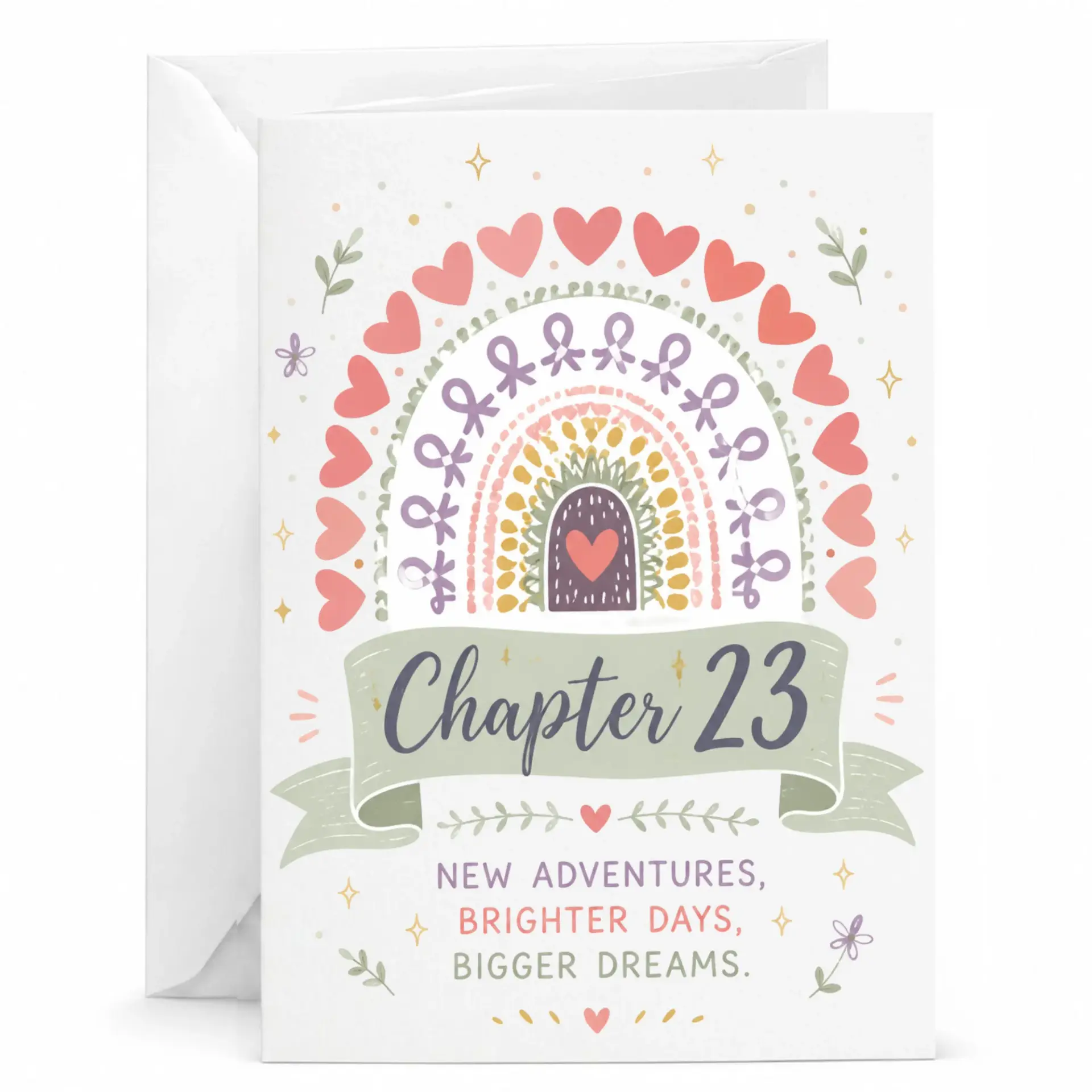 Birthday Card Chapter 23 New Adventures Greeting Card with Matching Envelope for Twenty Third Birthday Celebration
