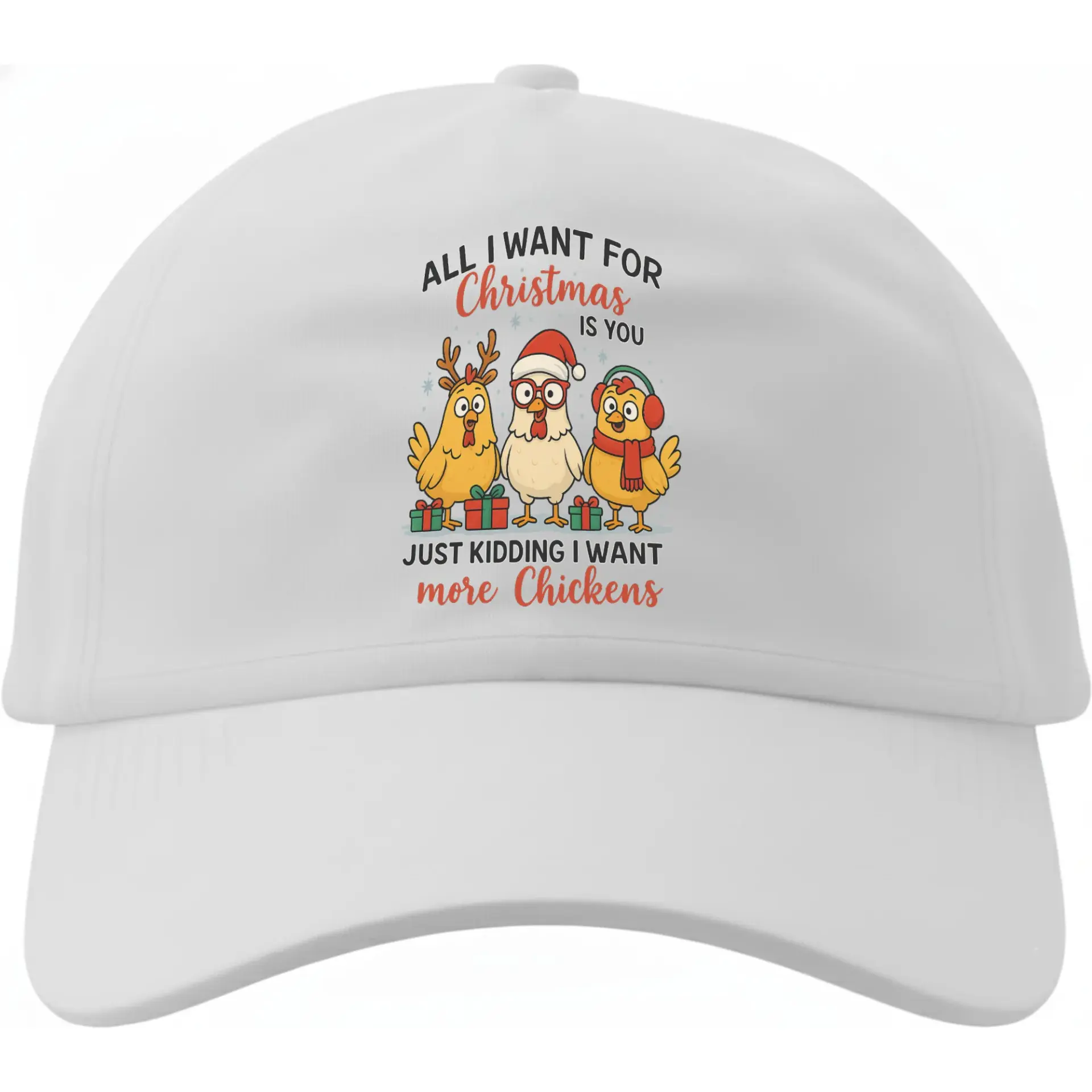 Dad Hat Baseball Cap Funny Christmas Chicken Lover Gift for Adults Featuring Cute Holiday Poultry Graphic Design