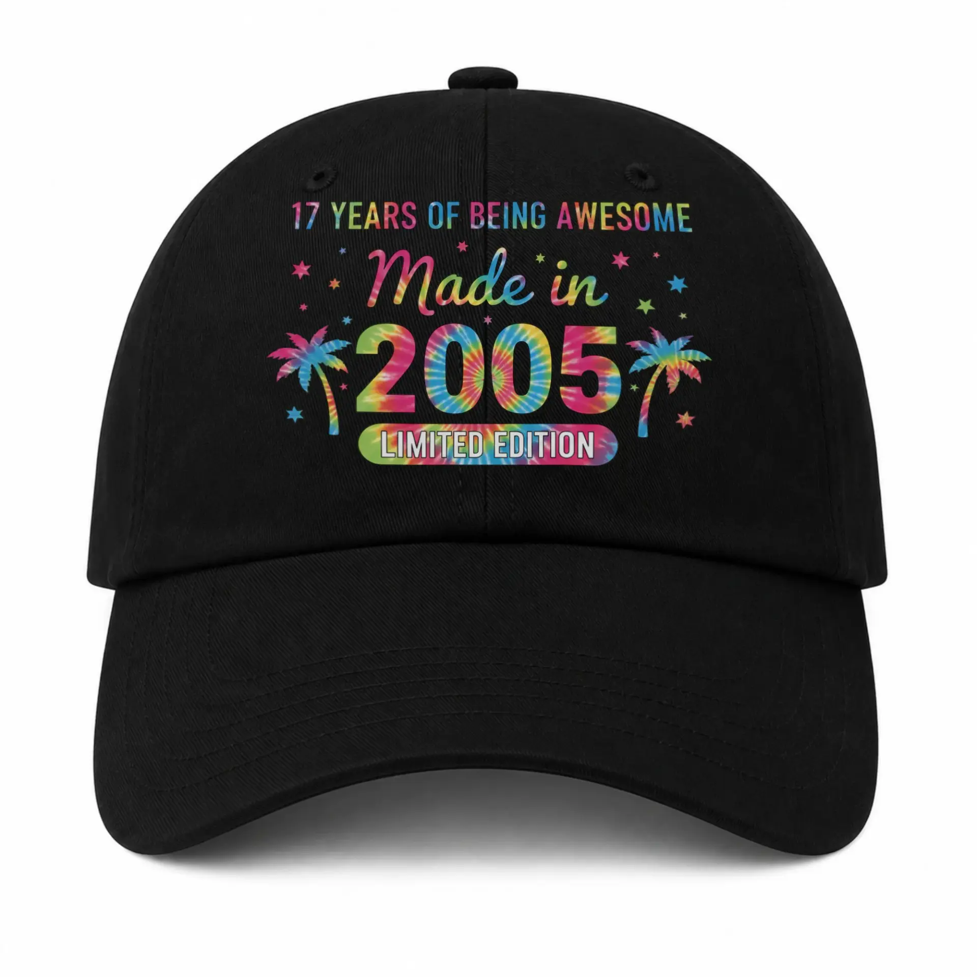 Vinyl Sticker Pack 17 Years of Being Awesome Made in 2005 Limited Edition Tie Dye Tropical Palm Tree Design Decals