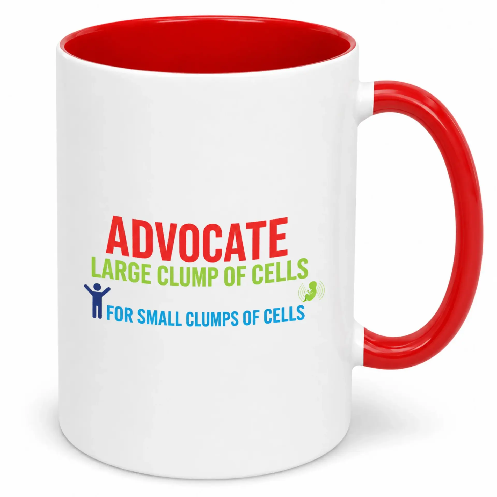 Funny Ceramic Coffee Mug with Advocate Large Clump of Cells Design Humorous Science Themed Drinkware for Home Office or Gift