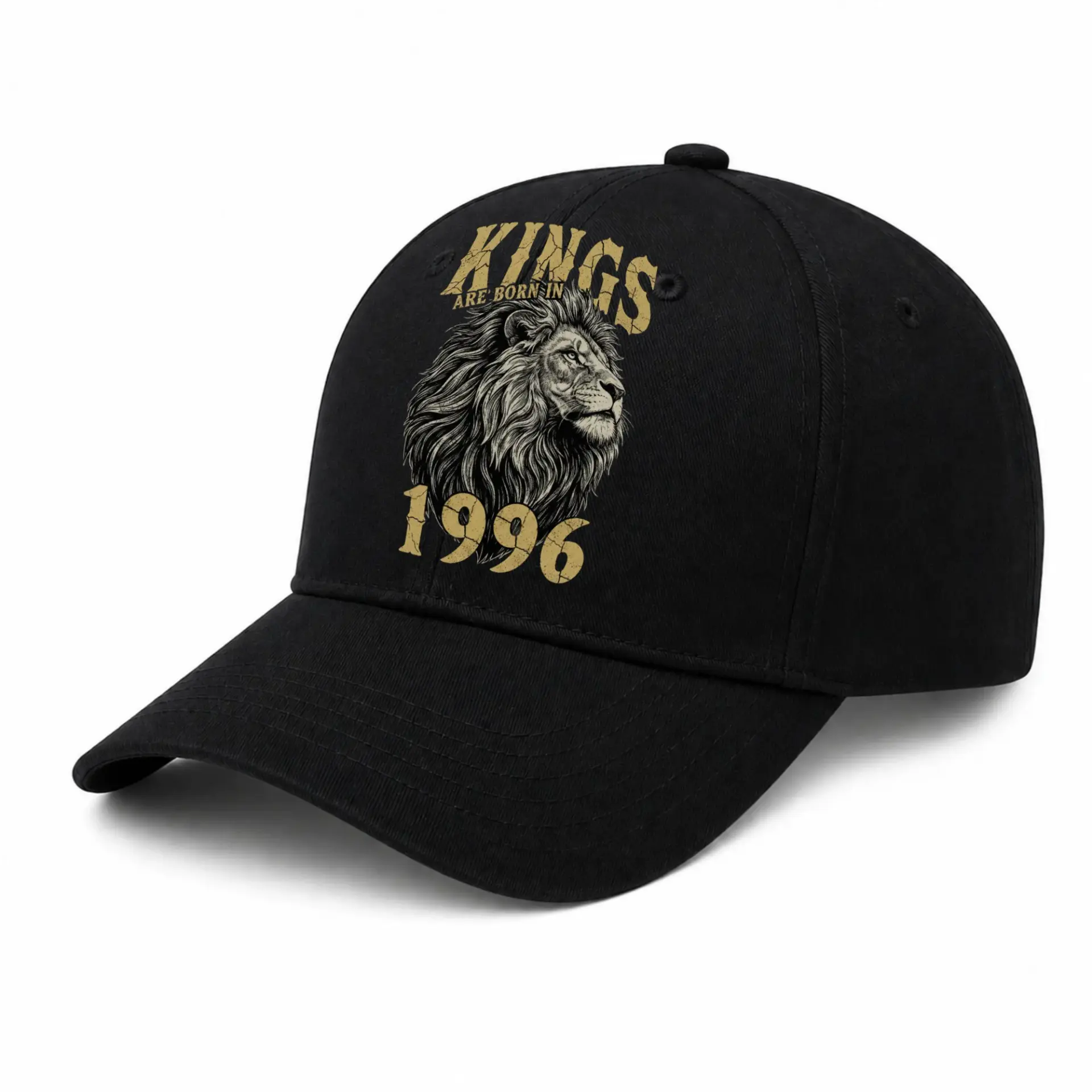 Baseball Cap Kings Are Born in 1996 Lion Graphic Cotton Dad Hat Accessory
