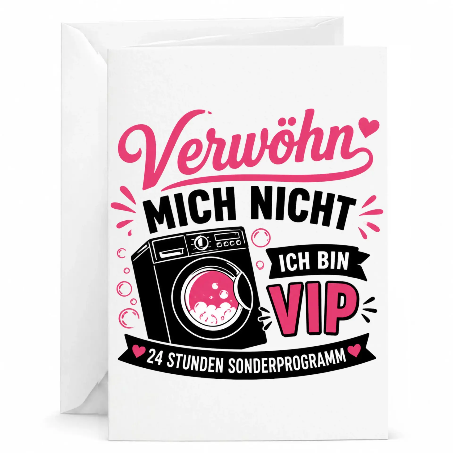 Funny Greeting Card Verwöhn Mich Nicht Ich Bin Vip Laundry Themed Humorous Stationery for Special Occasions