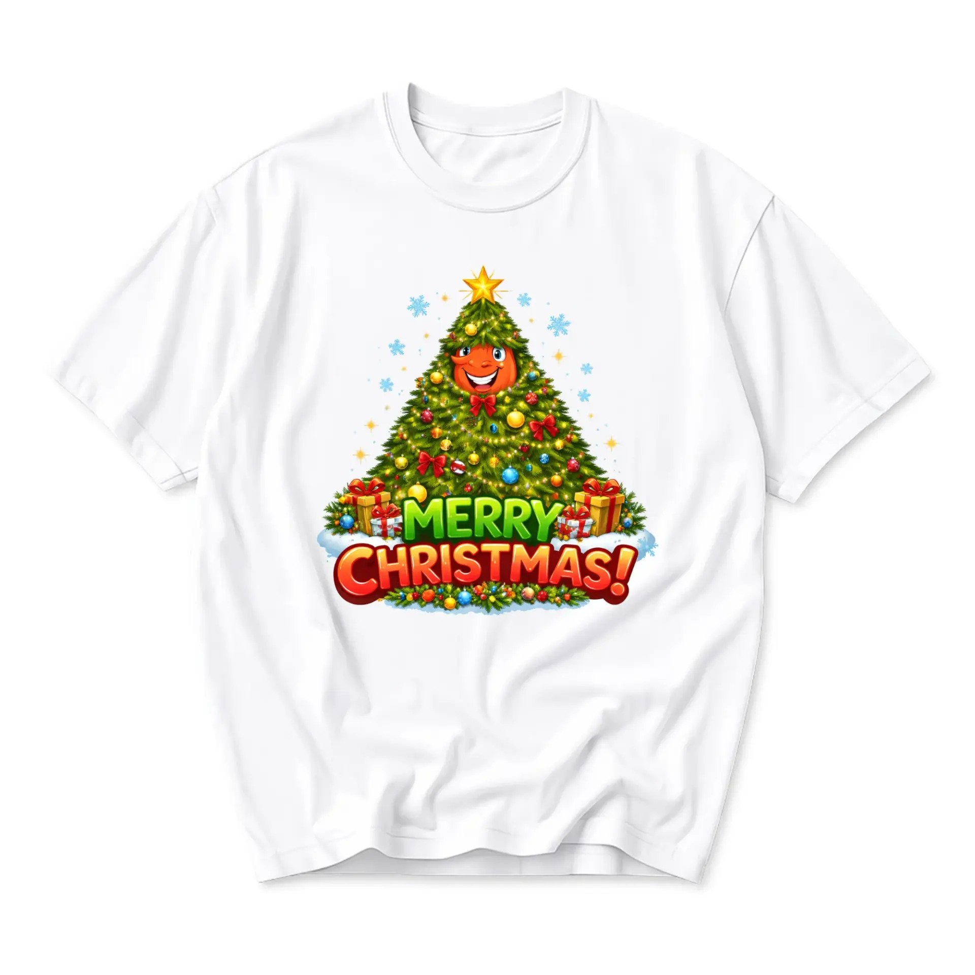 Graphic Tee Merry Christmas Tree Unisex Crew Neck Shirt Holiday Graphic Printed Casual Apparel Festive Winter Top