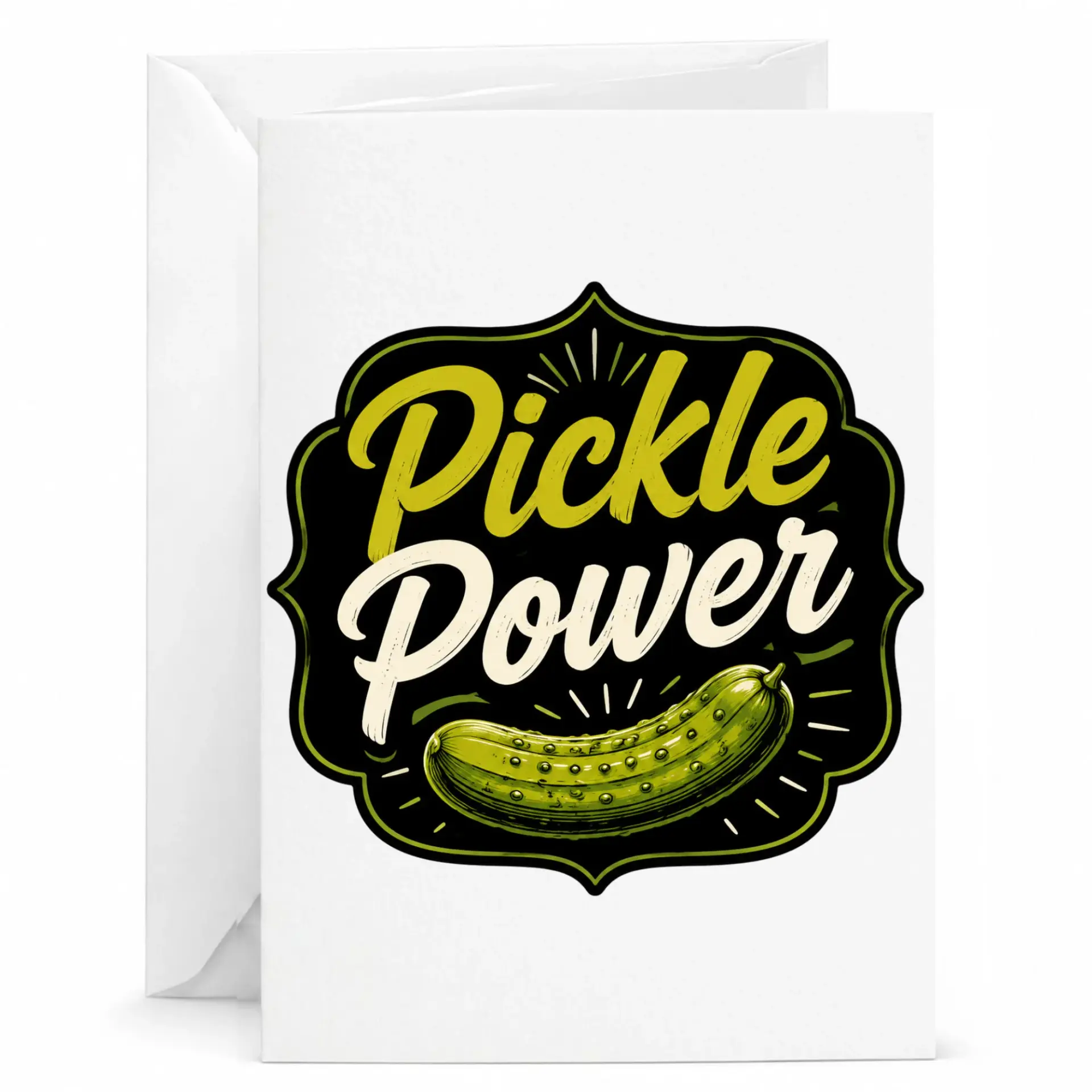 Funny Pickle Greeting Card with Envelope for Food Lovers