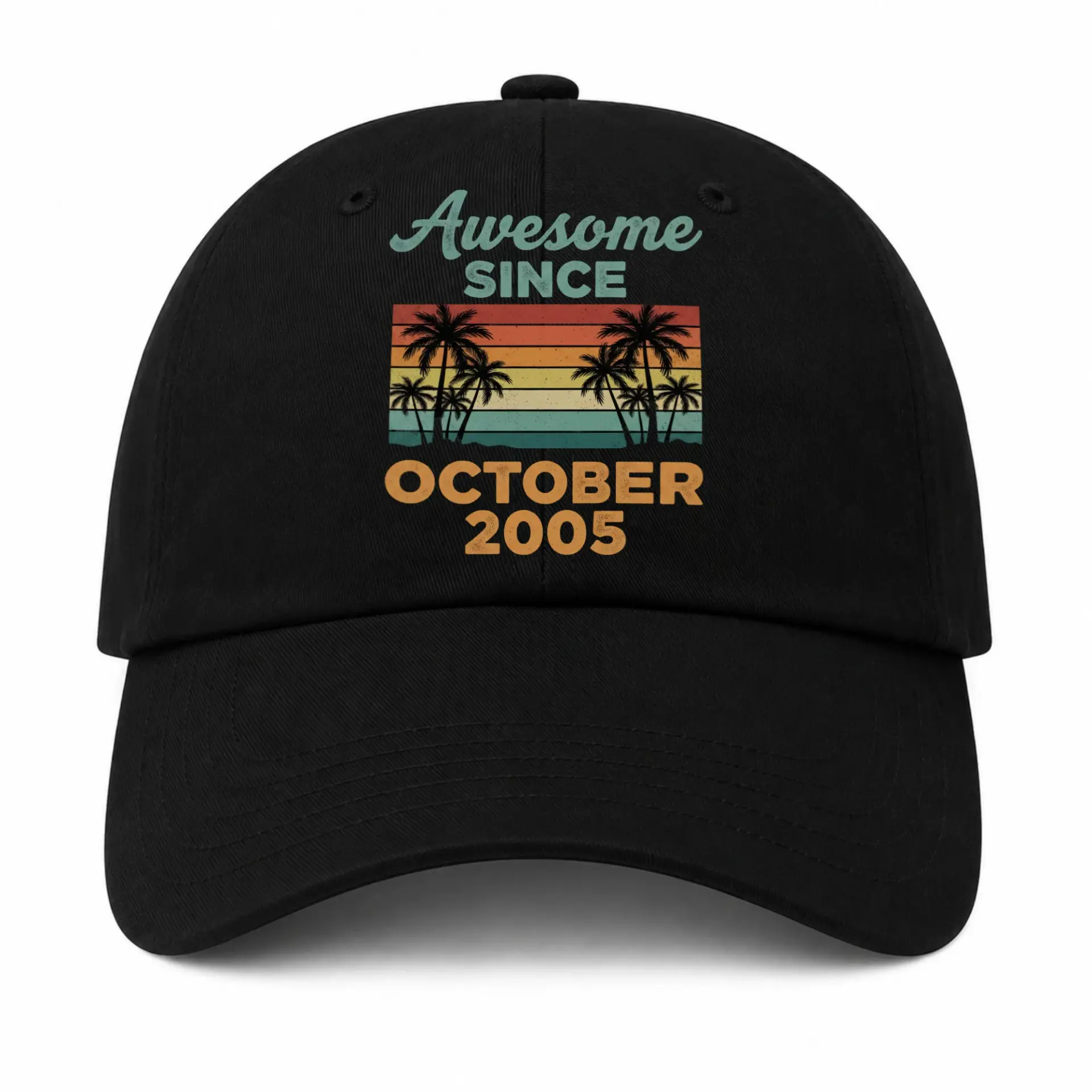 Vinyl Sticker Pack Awesome Since October 2005 Retro Tropical Sunset Design Decals for Water Bottles and Laptops