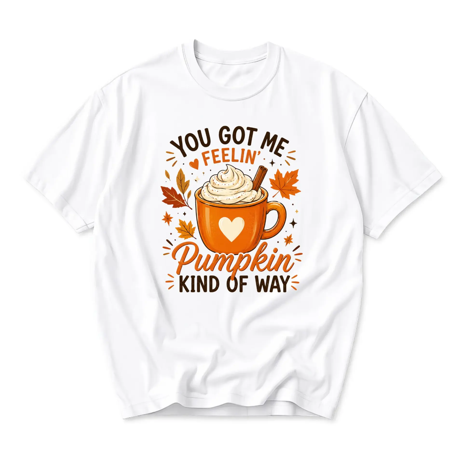 Funny Shirt You Got Me Feelin Pumpkin Kind of Way Graphic Tee Unisex Crew Neck Casual Autumn Season Apparel Top
