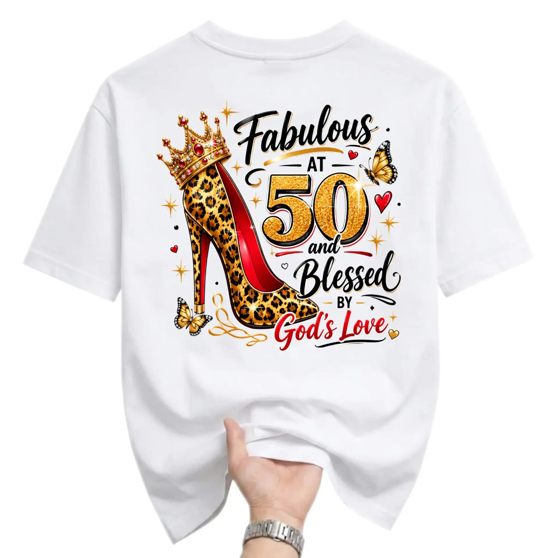 Graphic Tee Fabulous at 50 and Blessed by God's Love Unisex Birthday