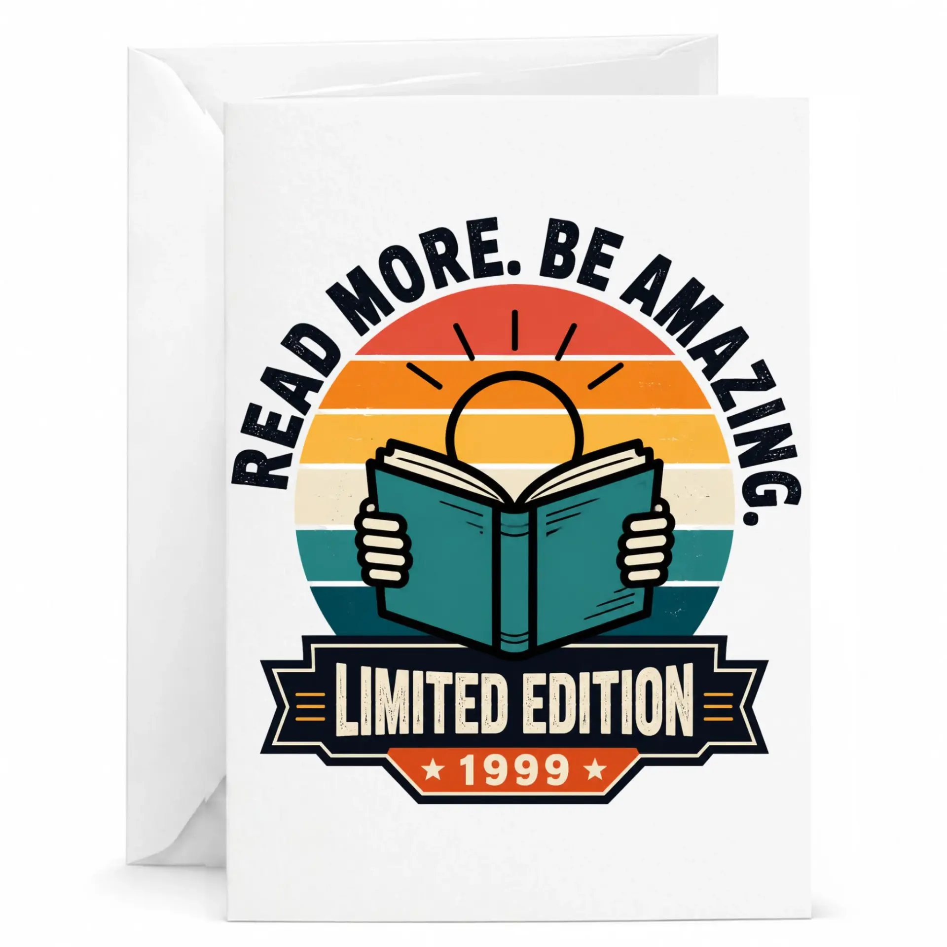 Greeting Card Read More Be Amazing Limited Edition 1999 Vintage Style Design for Book Lovers Birthday Celebration