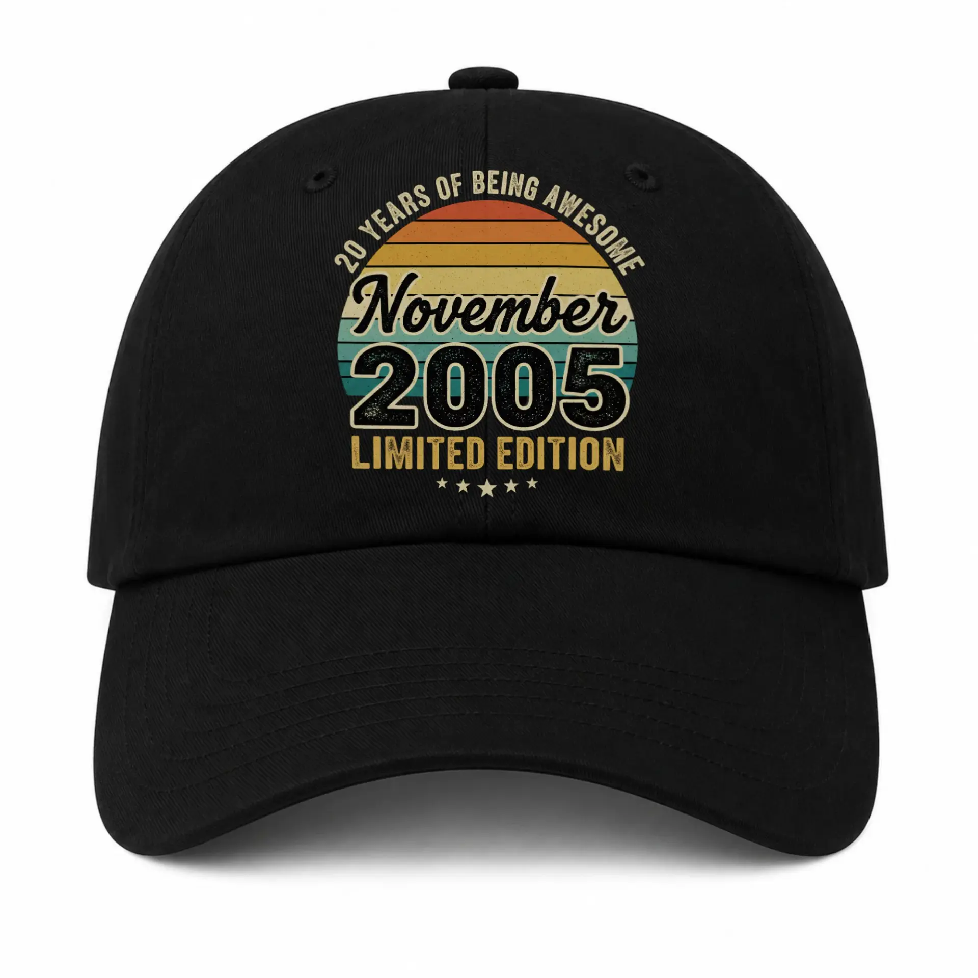 Baseball Cap 20 Years of Being Awesome Retro Sunset Vintage Birthday Hat