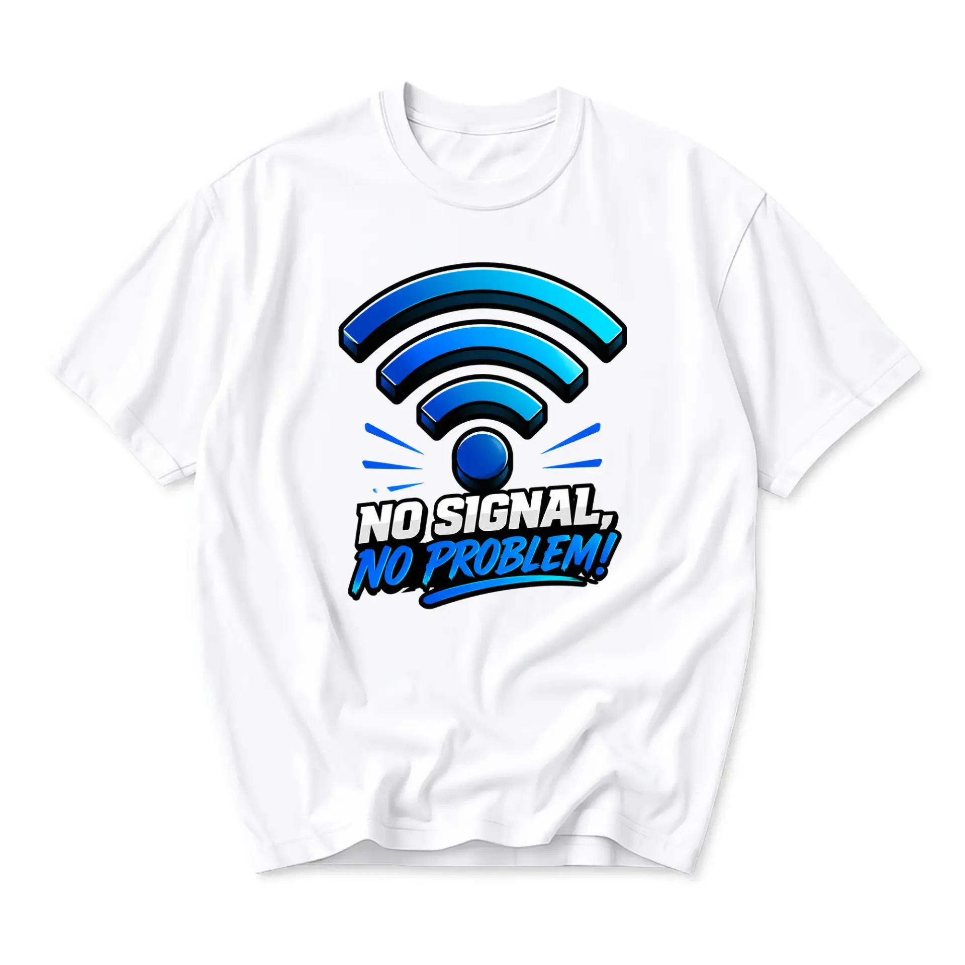 Funny Shirt No Signal No Problem Graphic Tee Unisex Casual Crew Neck Comfortable Cotton Blend Everyday Apparel