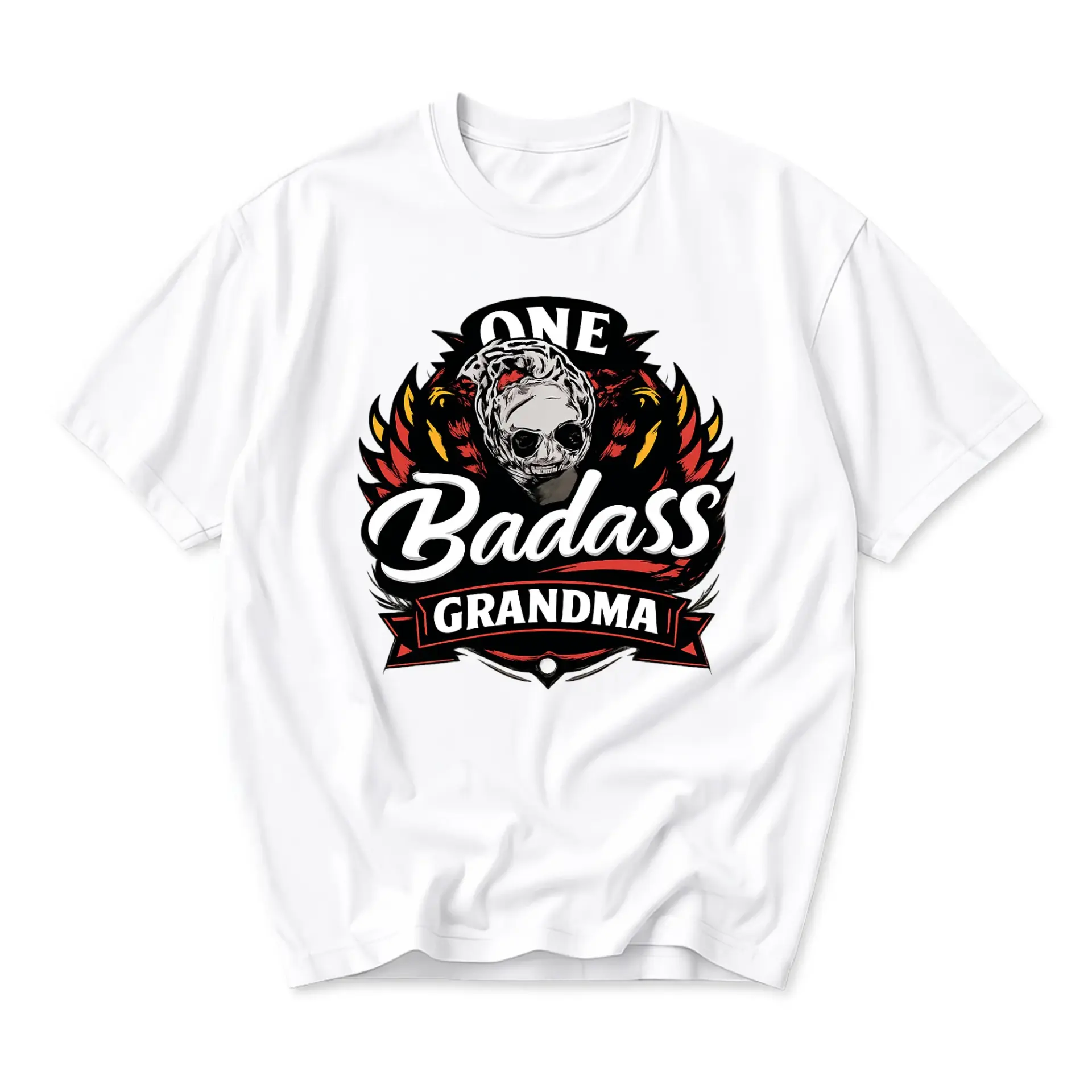 Funny Shirt One Grandma Graphic Tee Casual Unisex Crew Neck Top for