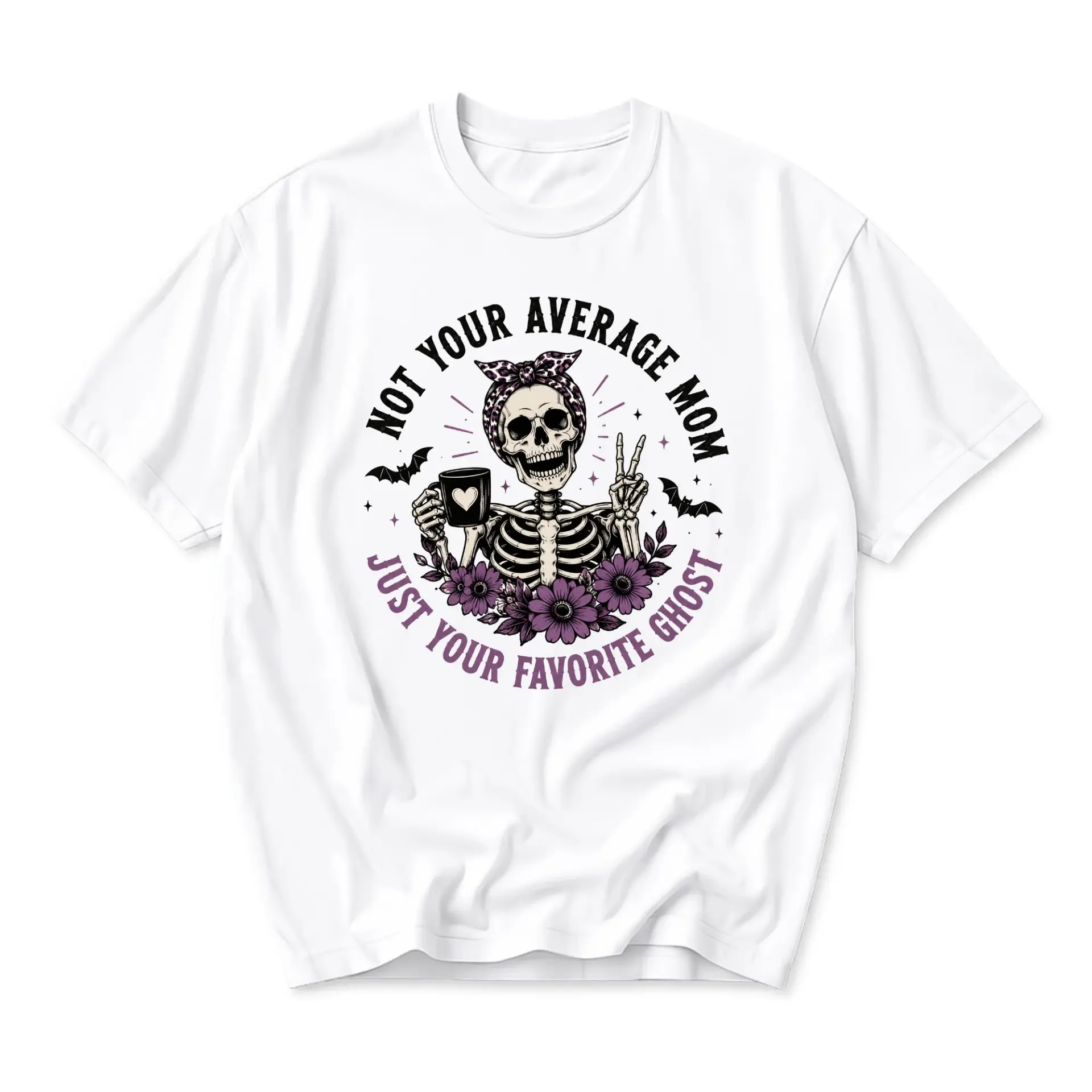 Funny Shirt Not Your Average Mom Graphic Tee Casual Unisex Crew Neck Top for Everyday Outfits and Self Expression Style