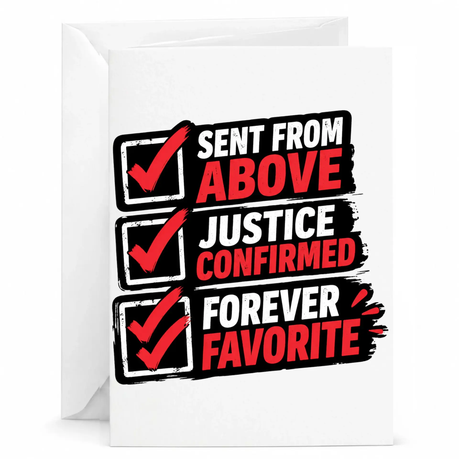 Funny Greeting Card with Checklist Design for Affirmation and Encouragement, Blank Inside for Personal Message