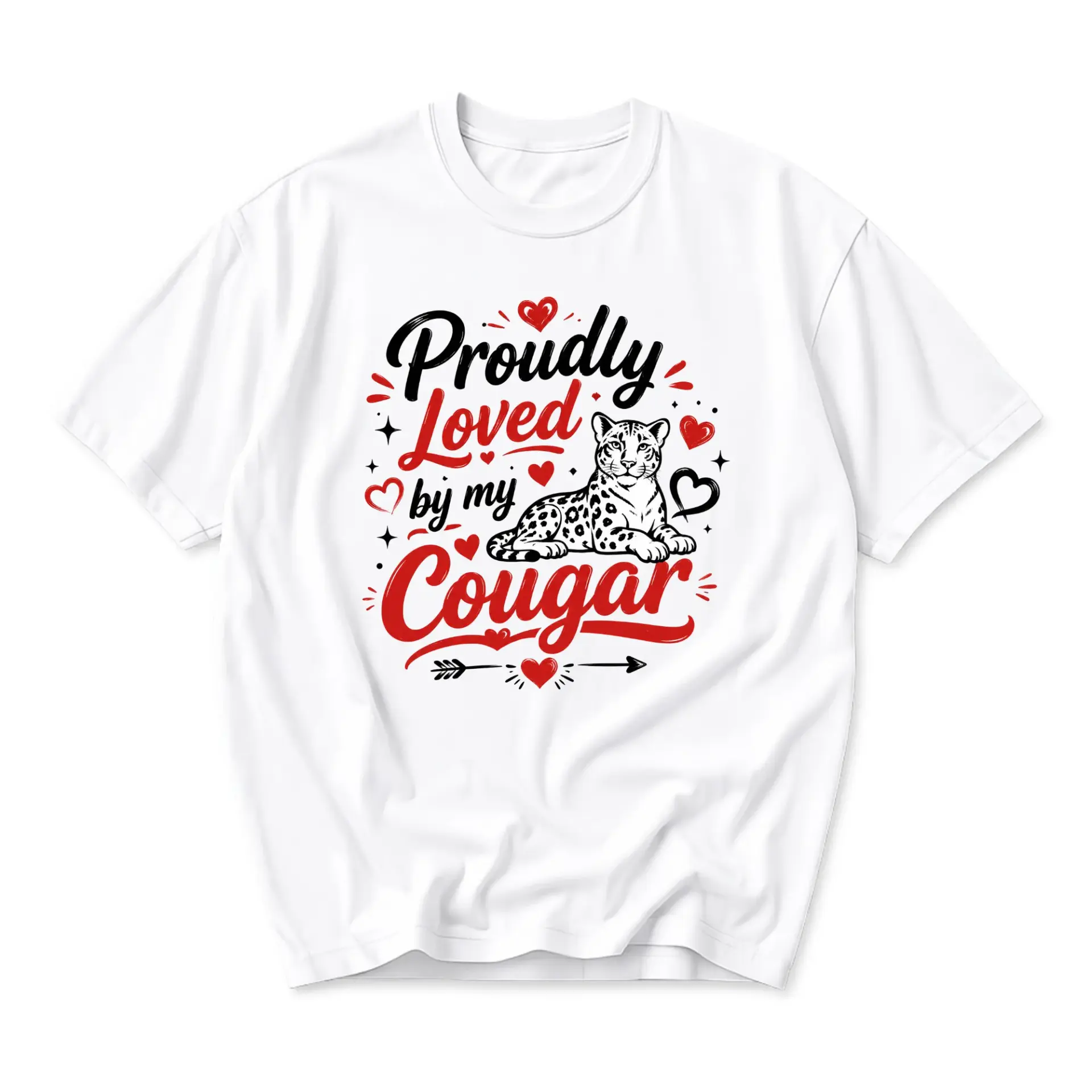 Graphic Tee Proudly Loved by My Cougar Funny Novelty Unisex Crew Neck Short Sleeve Casual Cotton Blend Apparel