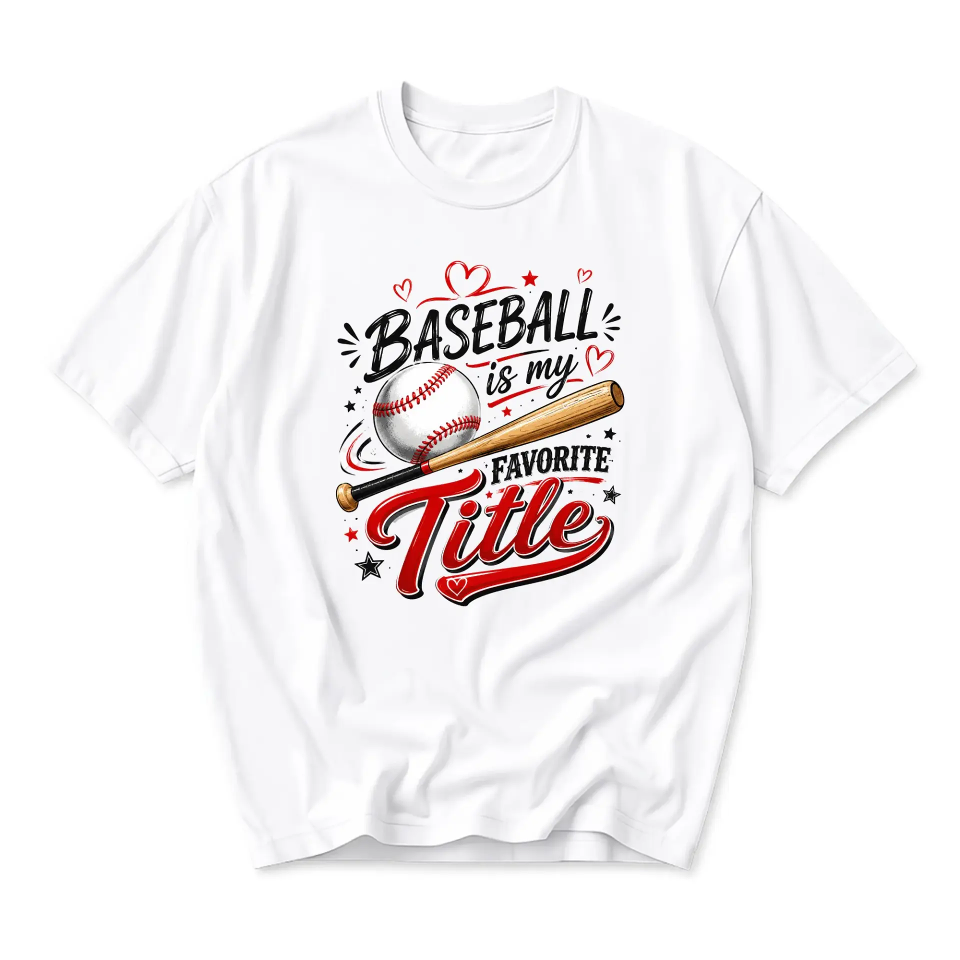 Graphic Tee Baseball Is My Favorite Unisex Crew Neck Casual Cotton Shirt