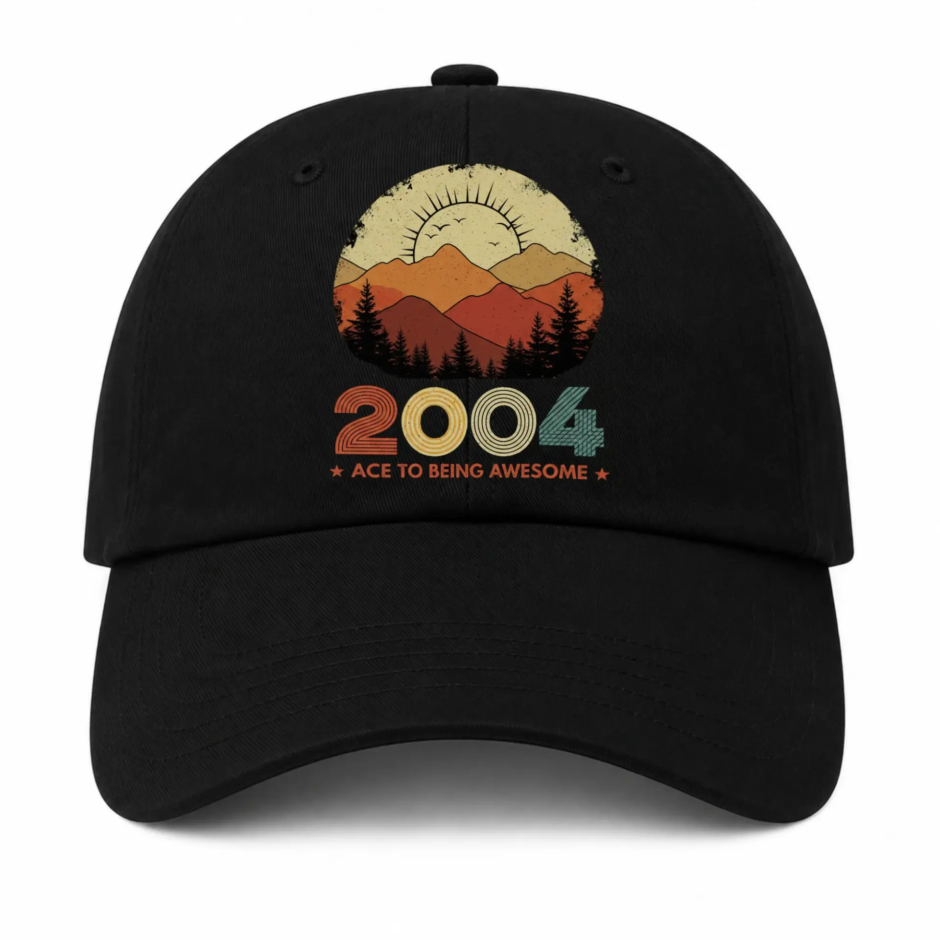 Baseball Cap Vintage Mountain Sunset Graphic Outdoor Adventure Dad Hat