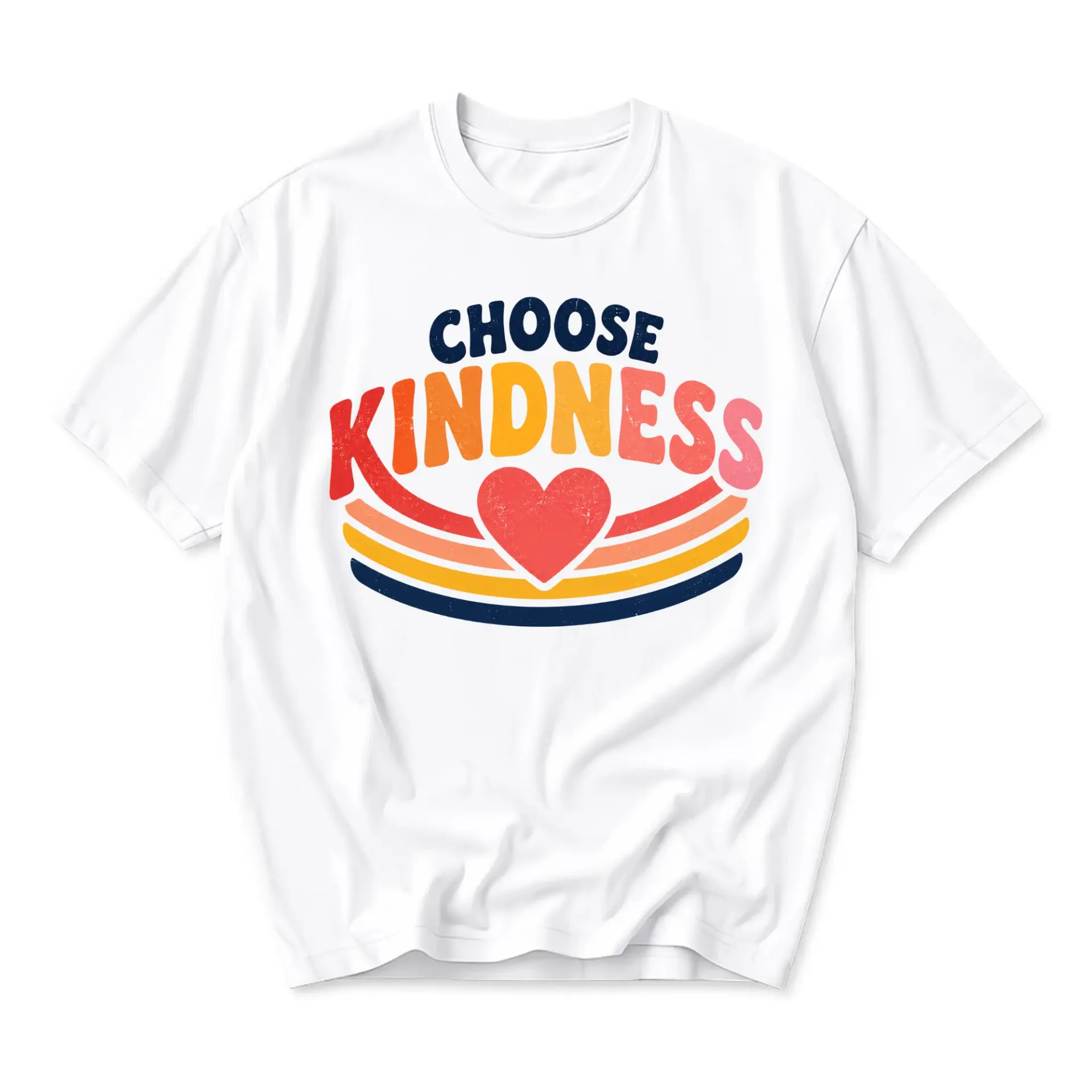 Graphic Tee Choose Kindness Retro Inspired Message Shirt Unisex Casual Crew Neck Short Sleeve Cotton Blend Apparel