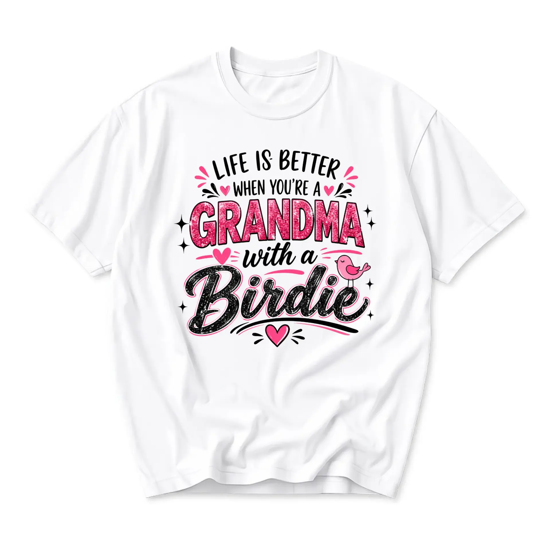 Funny Shirt Grandma Life Is Better When You with a Birdie Graphic Printed