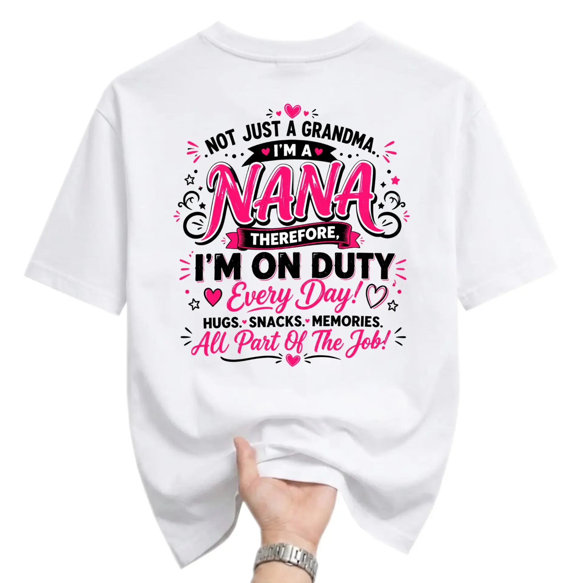 Funny Shirt Nana Graphic Tee Not Just a Grandma Casual Unisex Cotton Crew Neck Top Everyday Apparel for Women
