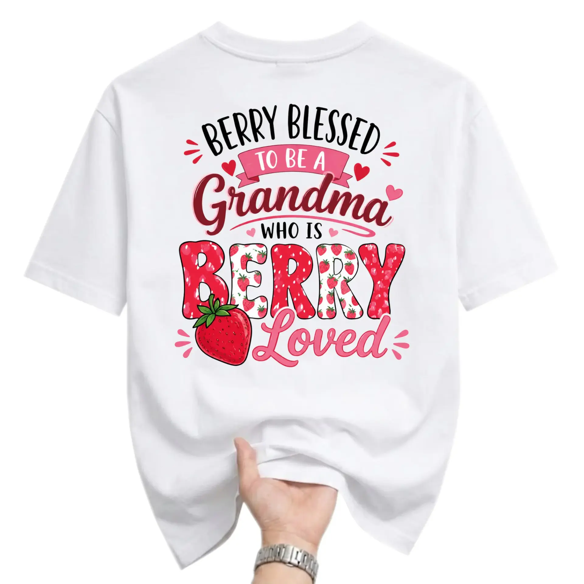 Graphic Tee Berry Blessed to Be a Grandma Funny Strawberry Print Unisex