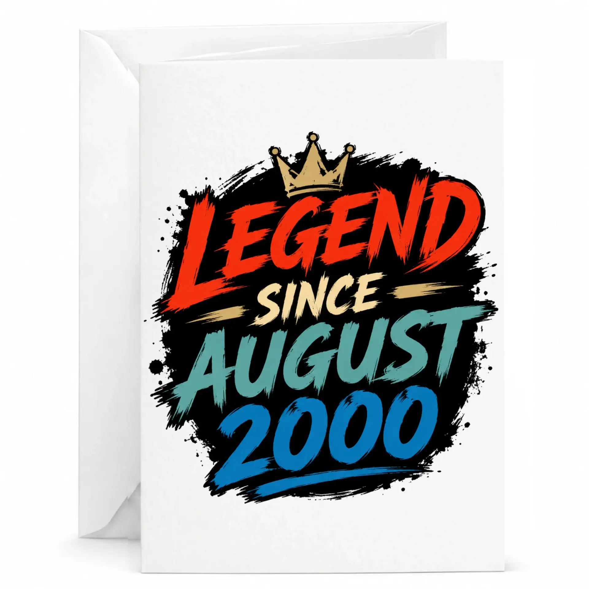 Birthday Card Legend Since August 2000 Funny Retro Design Greeting Card for Milestone Celebration and Anniversary
