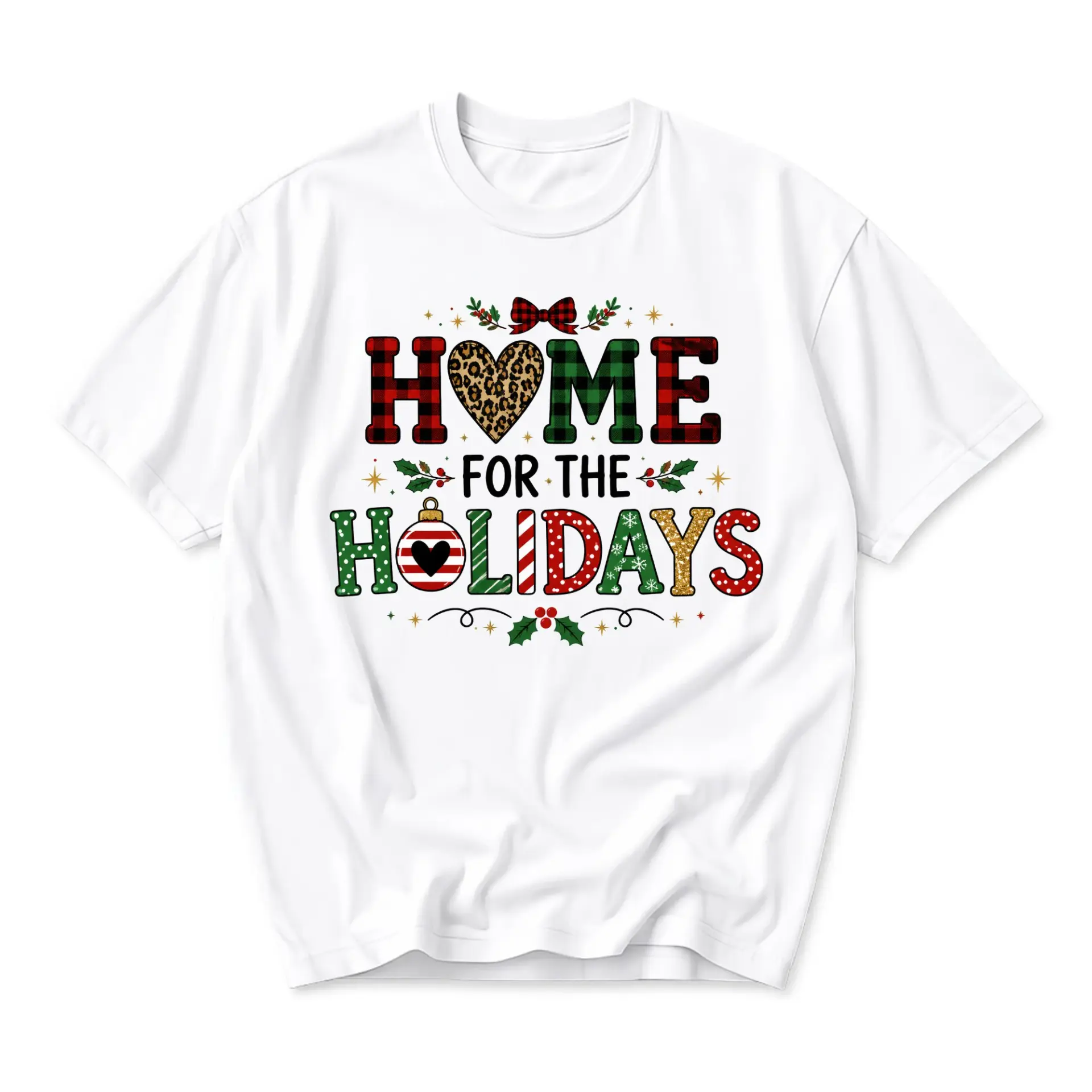 Funny Shirt Home for the Holidays Graphic Tee Unisex Casual Apparel Festive